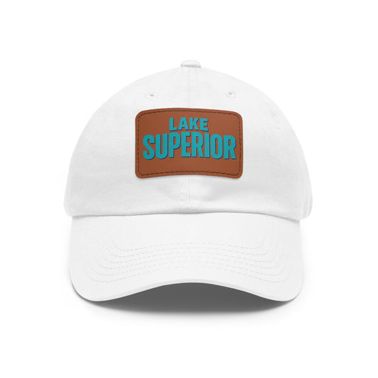 Lake Superior Dad Hat with Leather Patch (Rectangle)