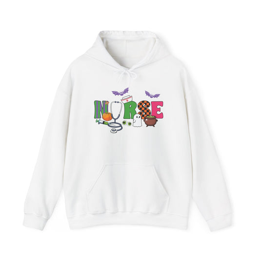 Nurse Whimsical Halloween Hooded Sweatshirt, Fall Fashion, Cozy Sweater Gift, Unisex Hoodie, Halloween Apparel