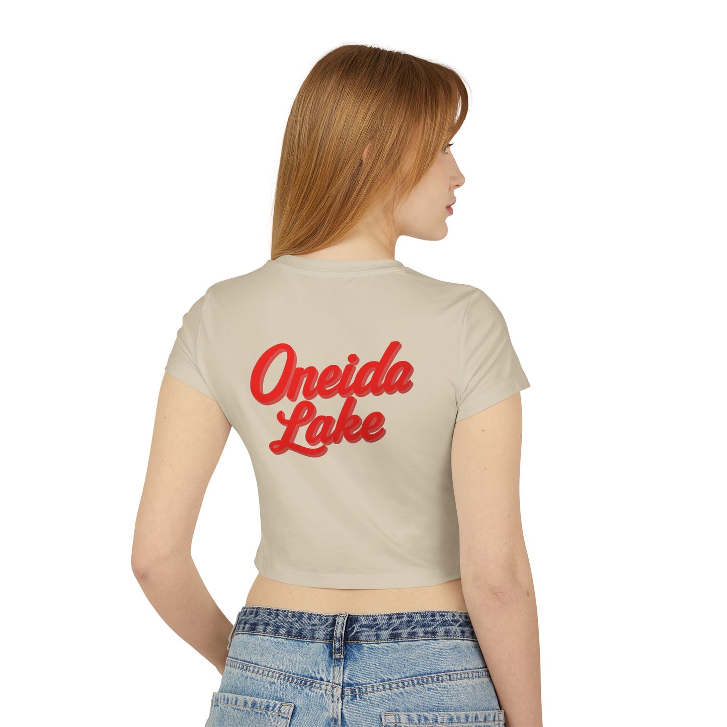 Oneida Lake Women's Baby Tee - Vintage Style, Lake Lover Shirt, Summer Outfit, Nature Lover Gift, Travel-Inspired Top