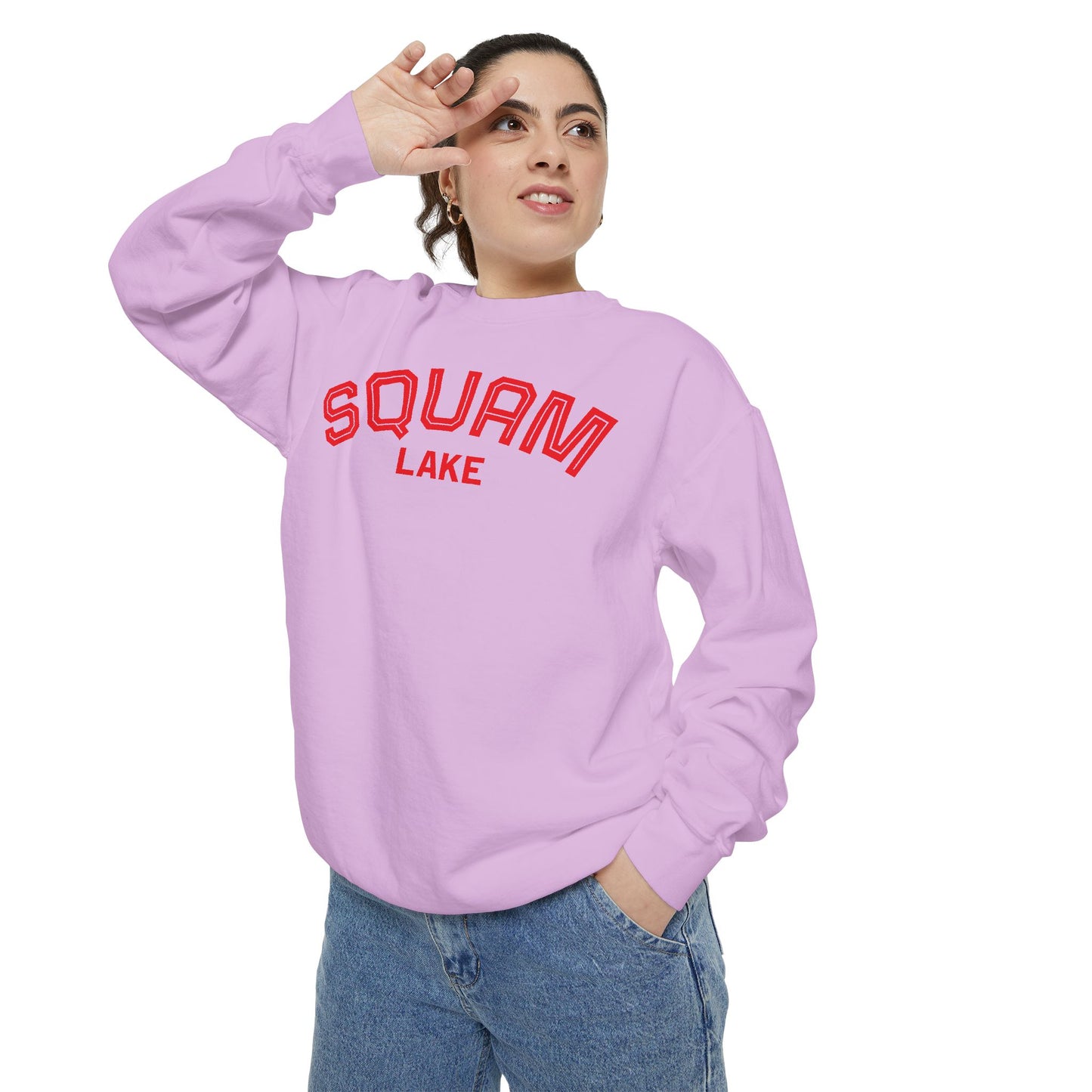 Squam Lake Unisex Garment-Dyed Sweatshirt, Cozy Casual Wear, Perfect for Lakeside Gatherings, Great for Fall, Gift for Nature Lovers