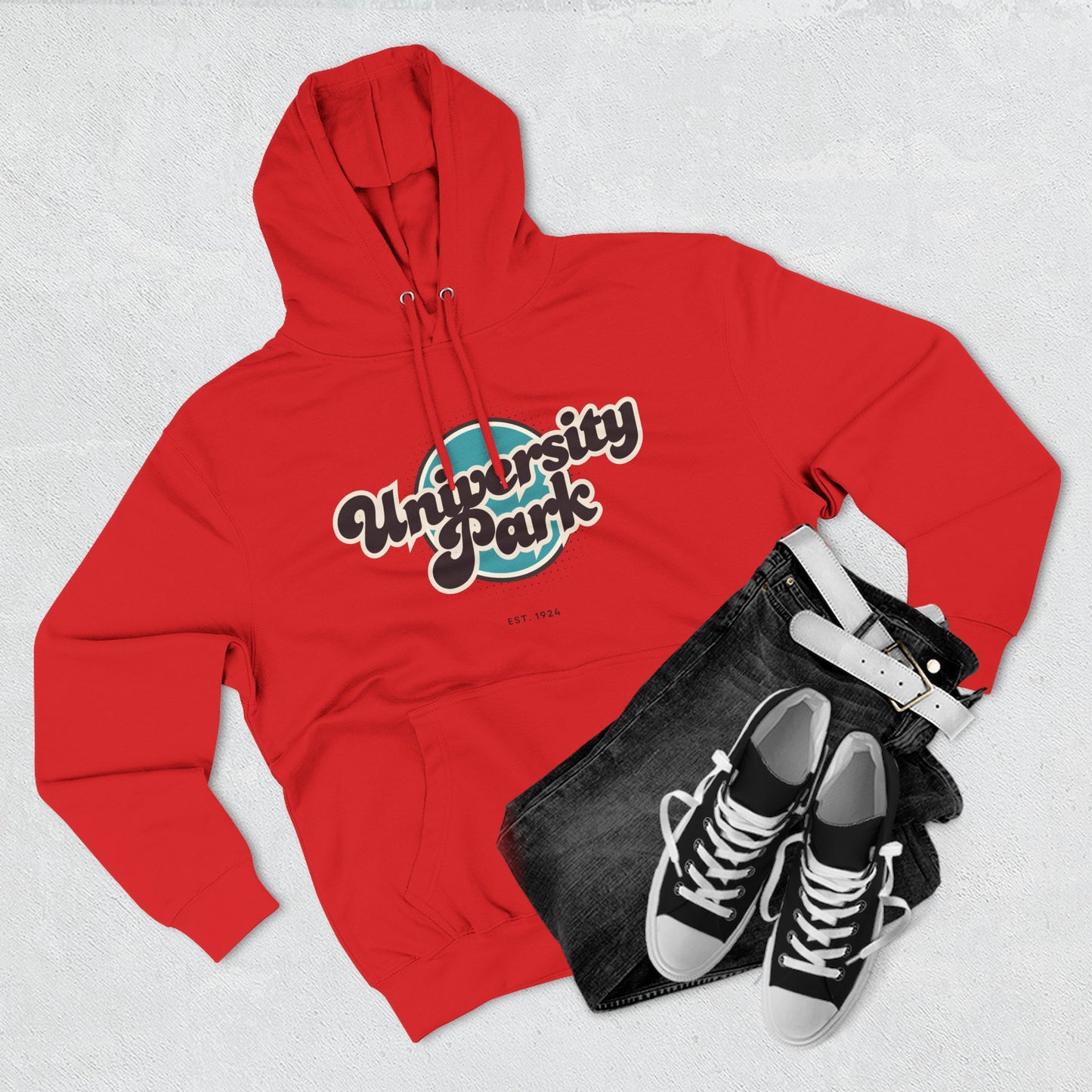 University Park Retro Vibe Hoodie for Casual Days, Streetwear, Unisex Gift, Cozy Layering Apparel