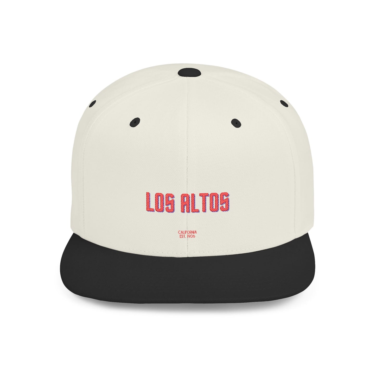 Los Altos Stylish Flat Bill Snapback Hat with Design, Perfect for Casual Outings, Streetwear, Gifts, Festivals, Everyday Wear