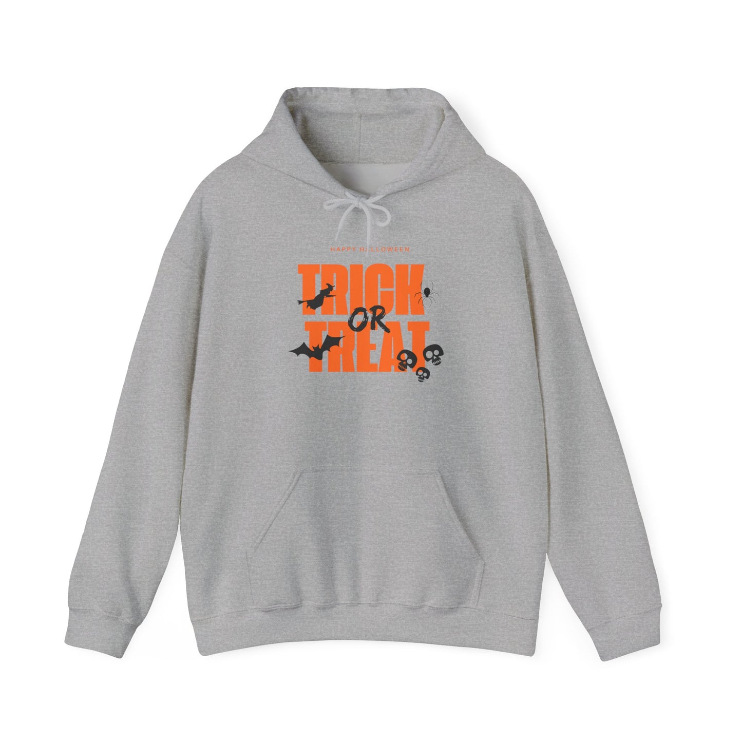Halloween Trick or Treat Hoodie, Cozy Fall Sweatshirt, Spooky Season Apparel, Unisex Halloween Sweatshirt, Perfect for Pumpkin Patch