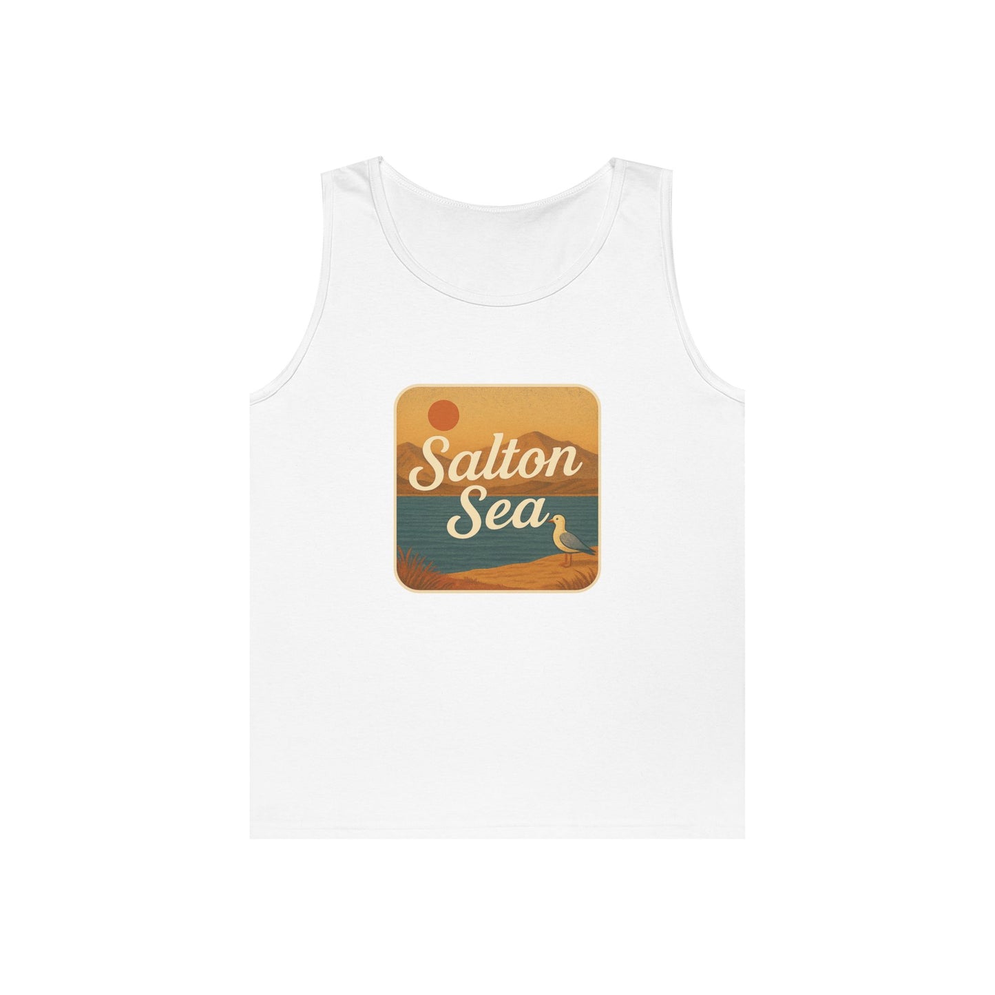 Salton Sea Vintage Unisex Heavy Cotton Tank Top, Summer Shirt, Lake Apparel, Outdoor Activity, Gift for Nature Lovers