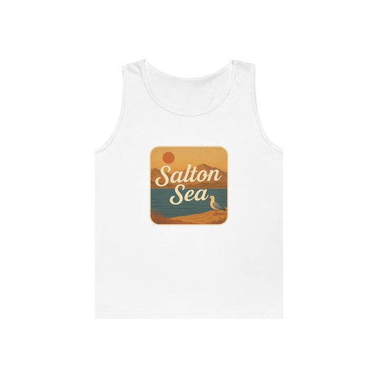 Salton Sea Vintage Unisex Heavy Cotton Tank Top, Summer Shirt, Lake Apparel, Outdoor Activity, Gift for Nature Lovers