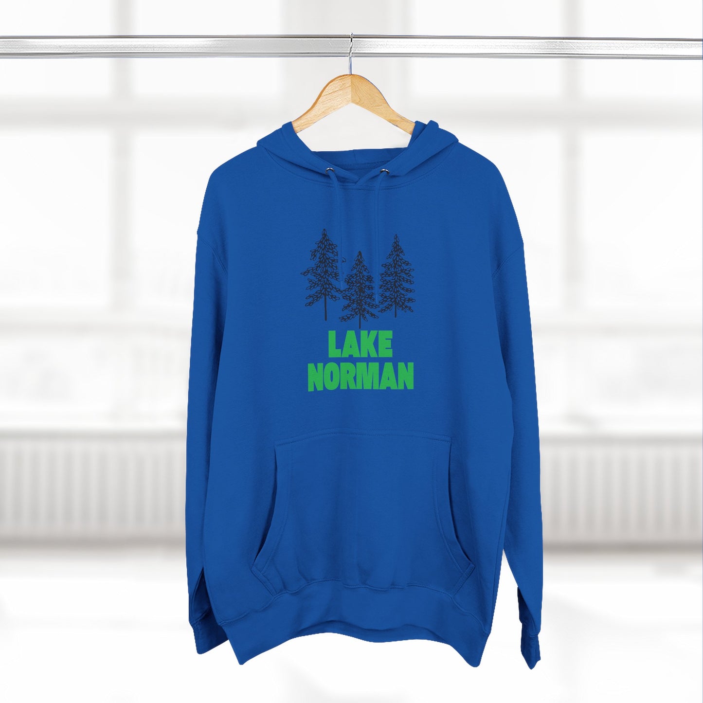Lake Norman Fleece Hoodie, Cozy Sweatshirt, Outdoor Adventure Wear, Unique Gift for Lake Lovers, Perfect for Fall and Winter