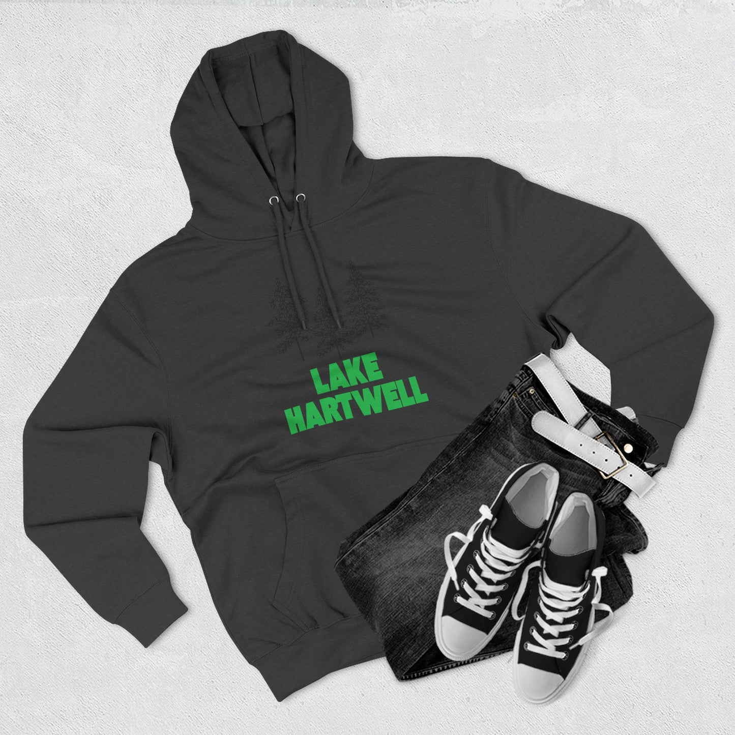 Lake Hartwell Fleece Hoodie, Cozy Sweatshirt, Outdoor Adventure Wear, Unique Gift for Lake Lovers, Perfect for Fall and Winter