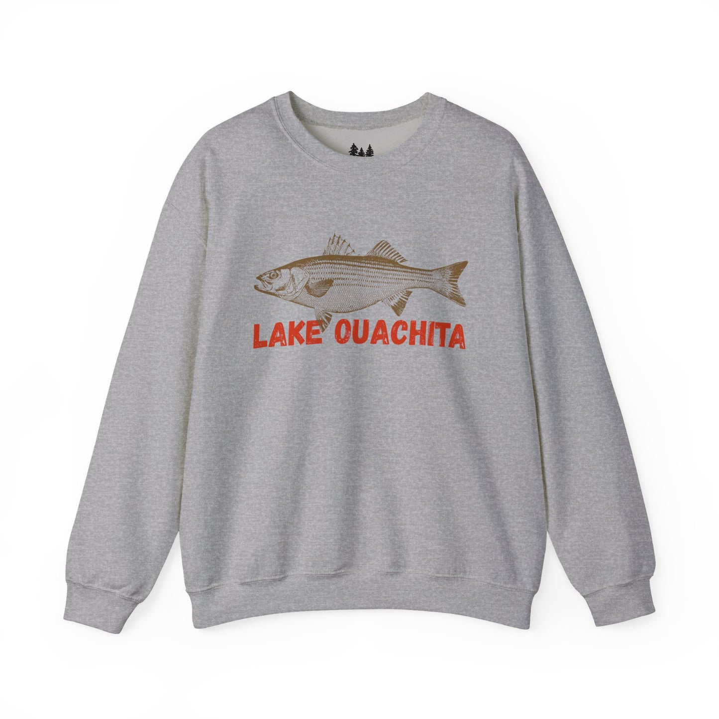 Lake Ouachita Fishing Sweatshirt, Unisex Crewneck, Casual Wear, Gift for Fishermen, Outdoor Apparel, Lake House Cozy