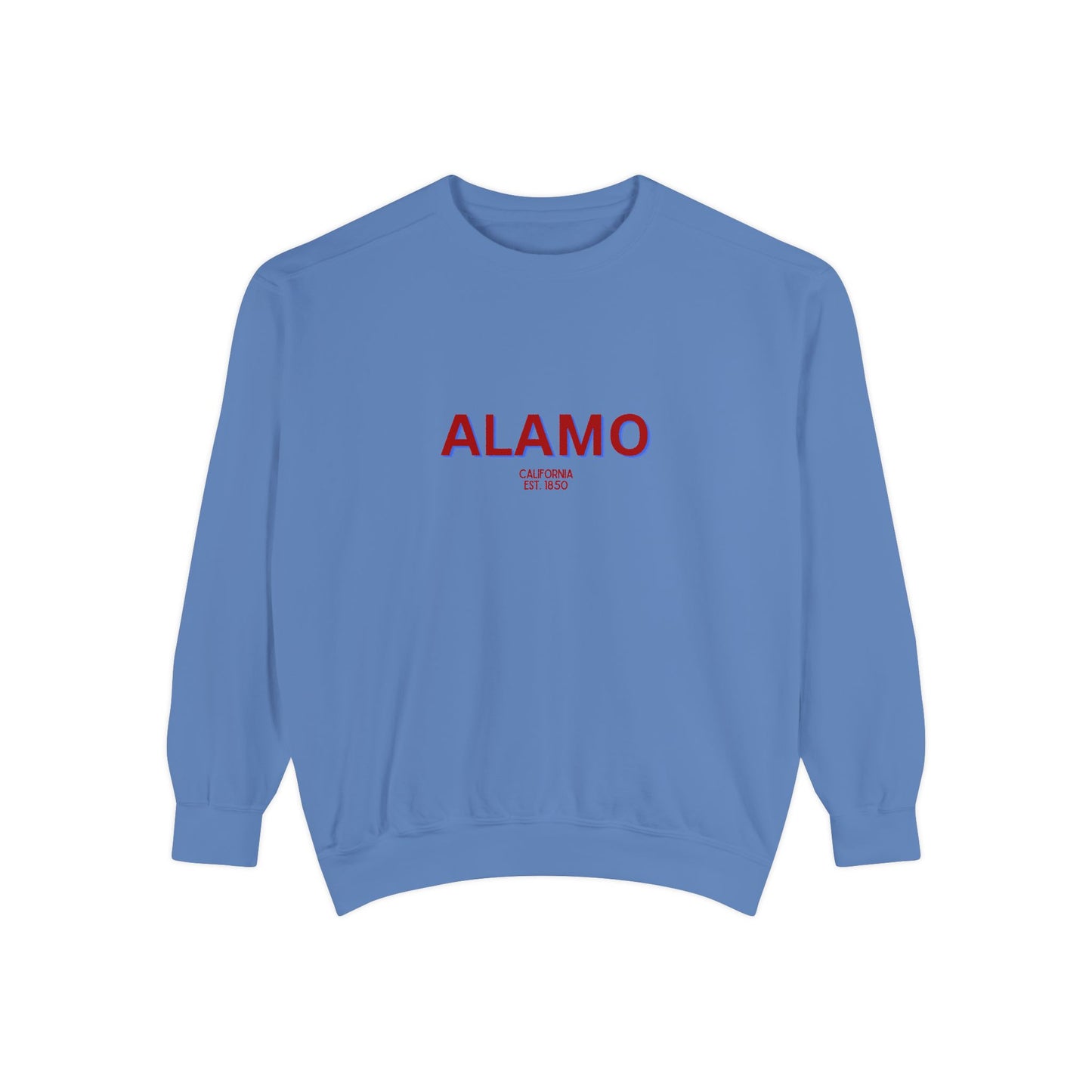 Alamo Unisex Garment-Dyed Sweatshirt | Cozy Fashion, Perfect for Casual Outings, Gifts, Fall & Winter Style, Everyday Comfort