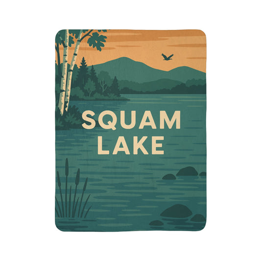 Squam Lake Fleece Sherpa Blanket