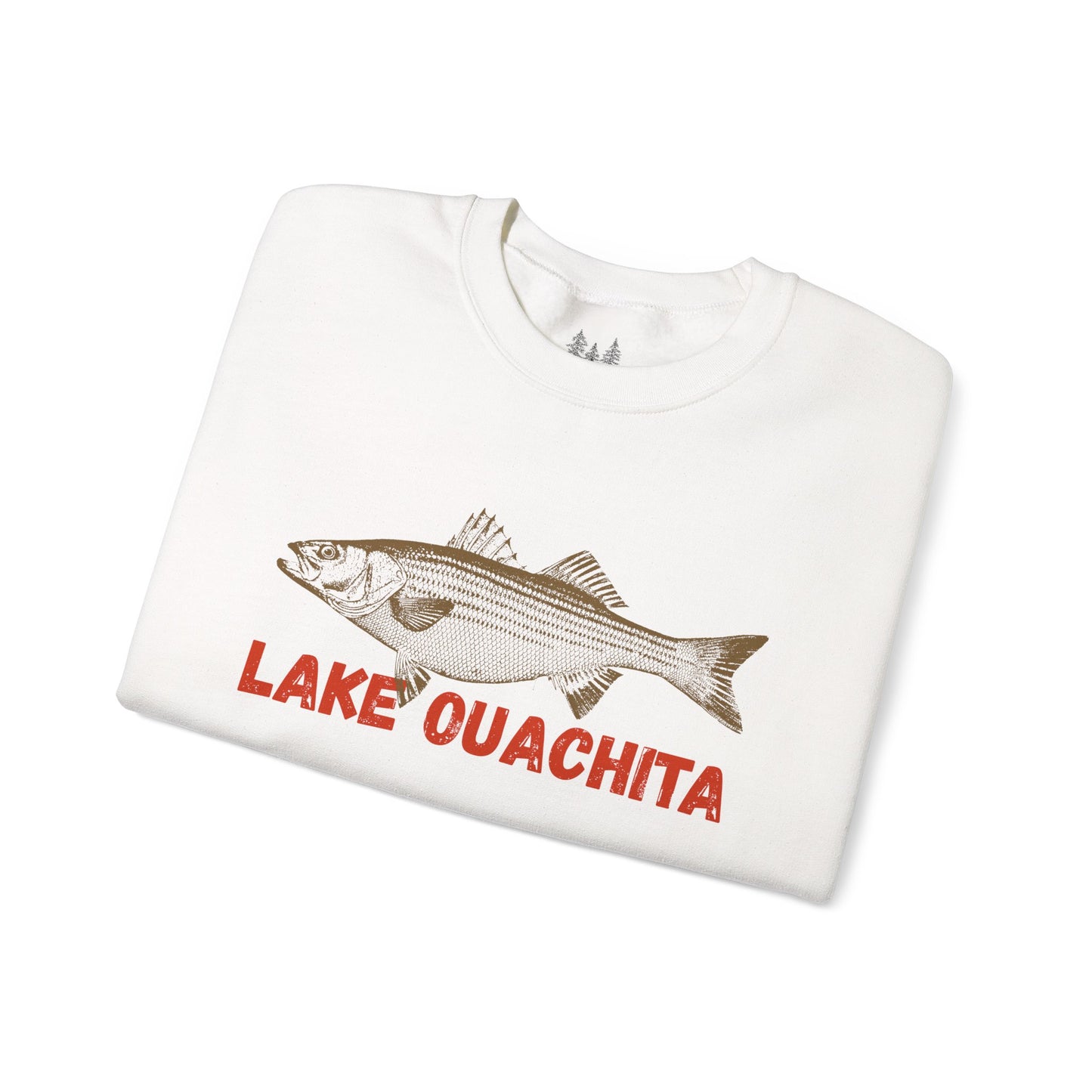 Lake Ouachita Fishing Sweatshirt, Unisex Crewneck, Casual Wear, Gift for Fishermen, Outdoor Apparel, Lake House Cozy