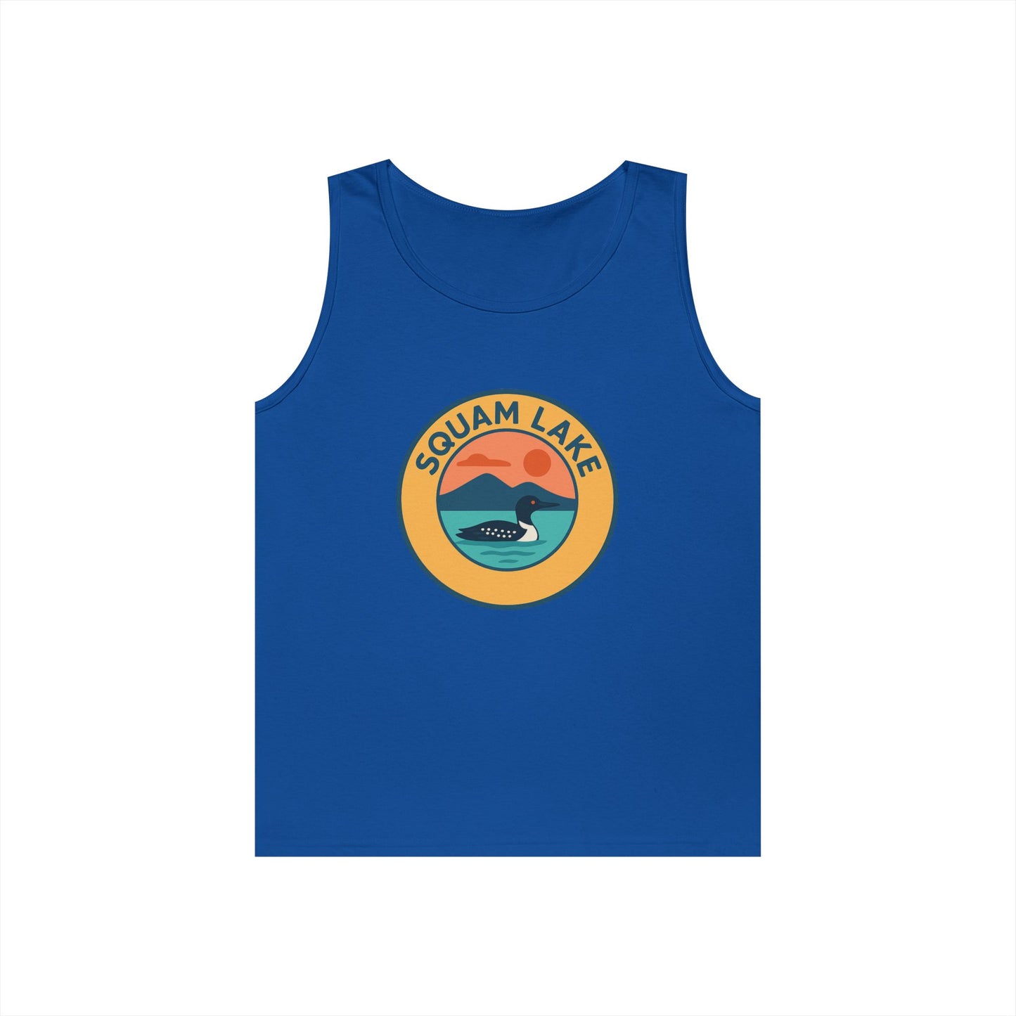 Squam Lake Vintage Unisex Heavy Cotton Tank Top, Summer Shirt, Lake Apparel, Outdoor Activity, Gift for Nature Lovers