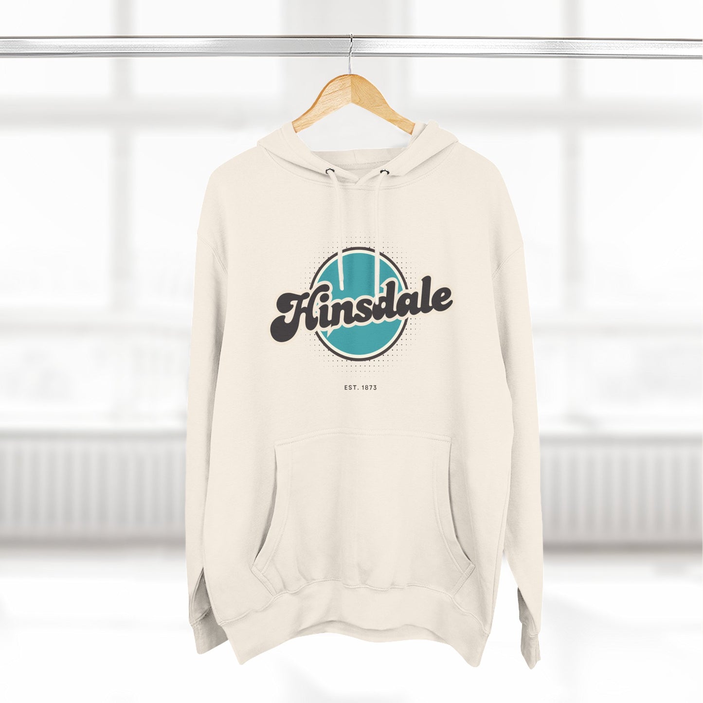 Hinsdale Retro Vibe Hoodie for Casual Days, Streetwear, Unisex Gift, Cozy Layering Apparel