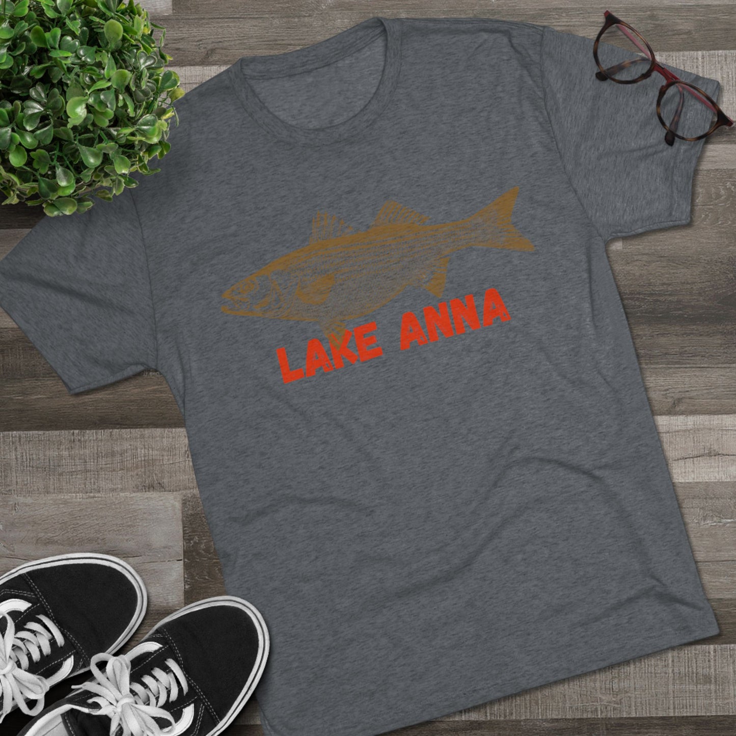 Lake Anna Fishing Tee, Unisex Crew Neck Shirt, Summer Lake Apparel, Gift for Fishermen, Outdoor Adventure T-Shirt, Lake House Style