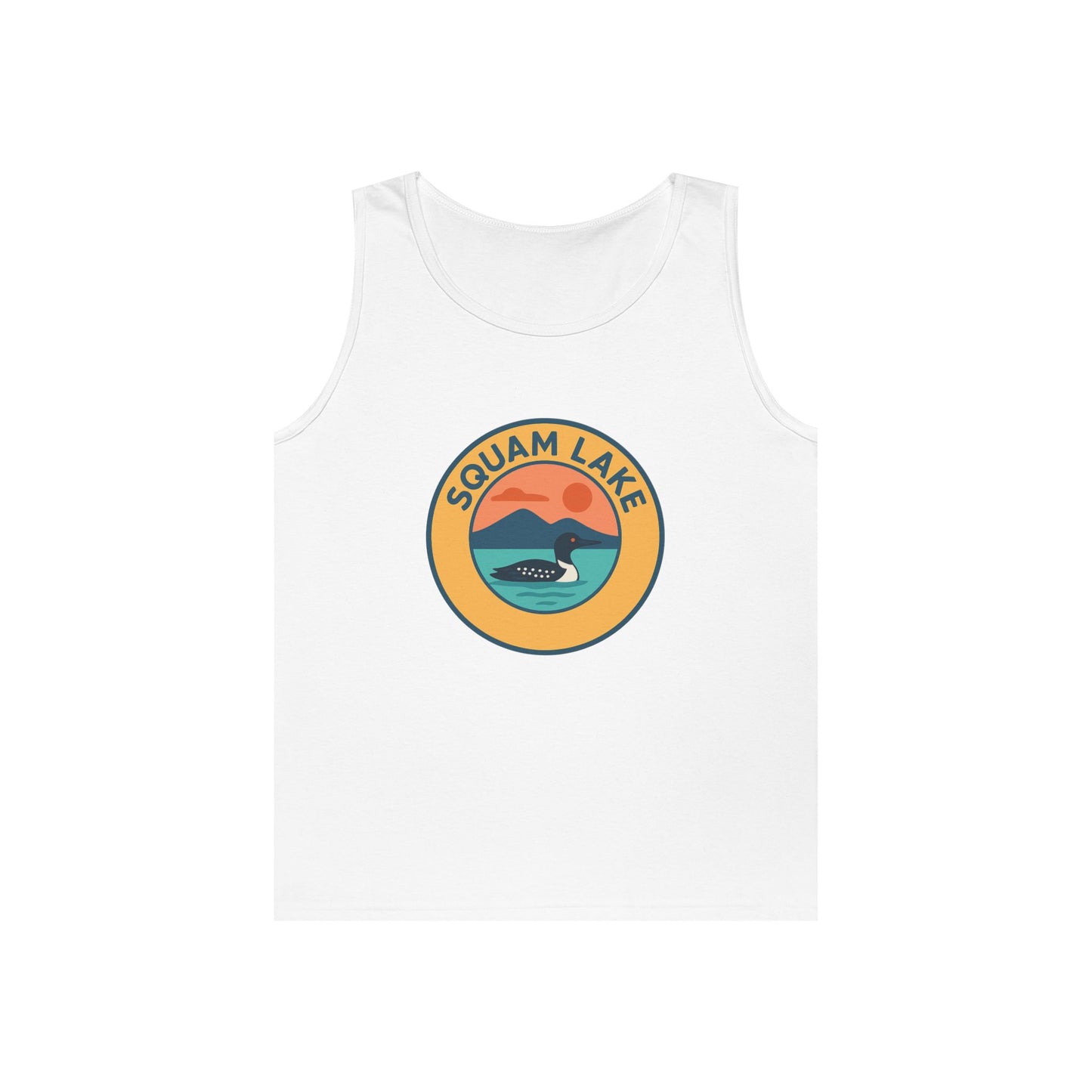 Squam Lake Vintage Unisex Heavy Cotton Tank Top, Summer Shirt, Lake Apparel, Outdoor Activity, Gift for Nature Lovers