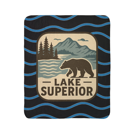 Lake Superior Fleece Sherpa Blanket