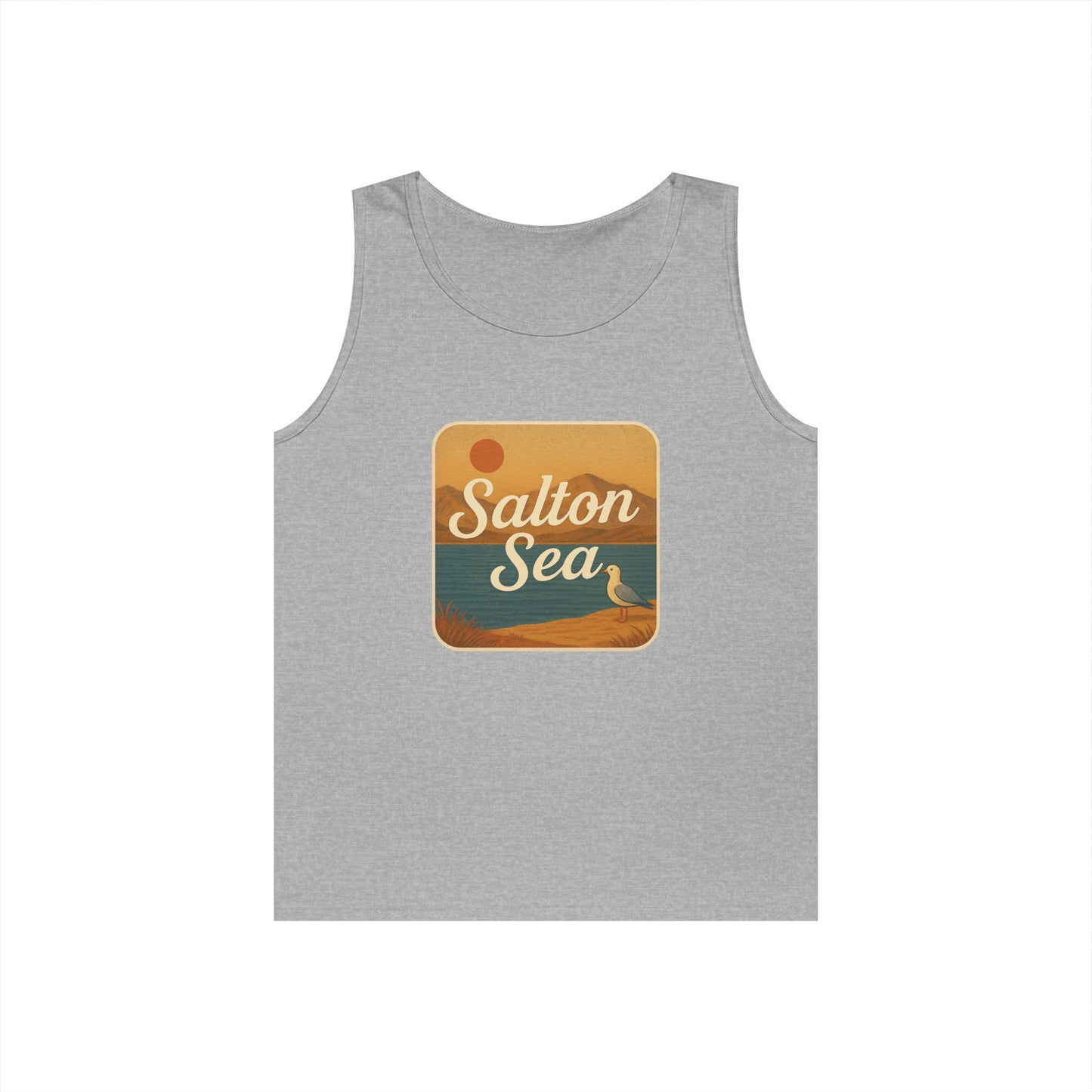 Salton Sea Vintage Unisex Heavy Cotton Tank Top, Summer Shirt, Lake Apparel, Outdoor Activity, Gift for Nature Lovers