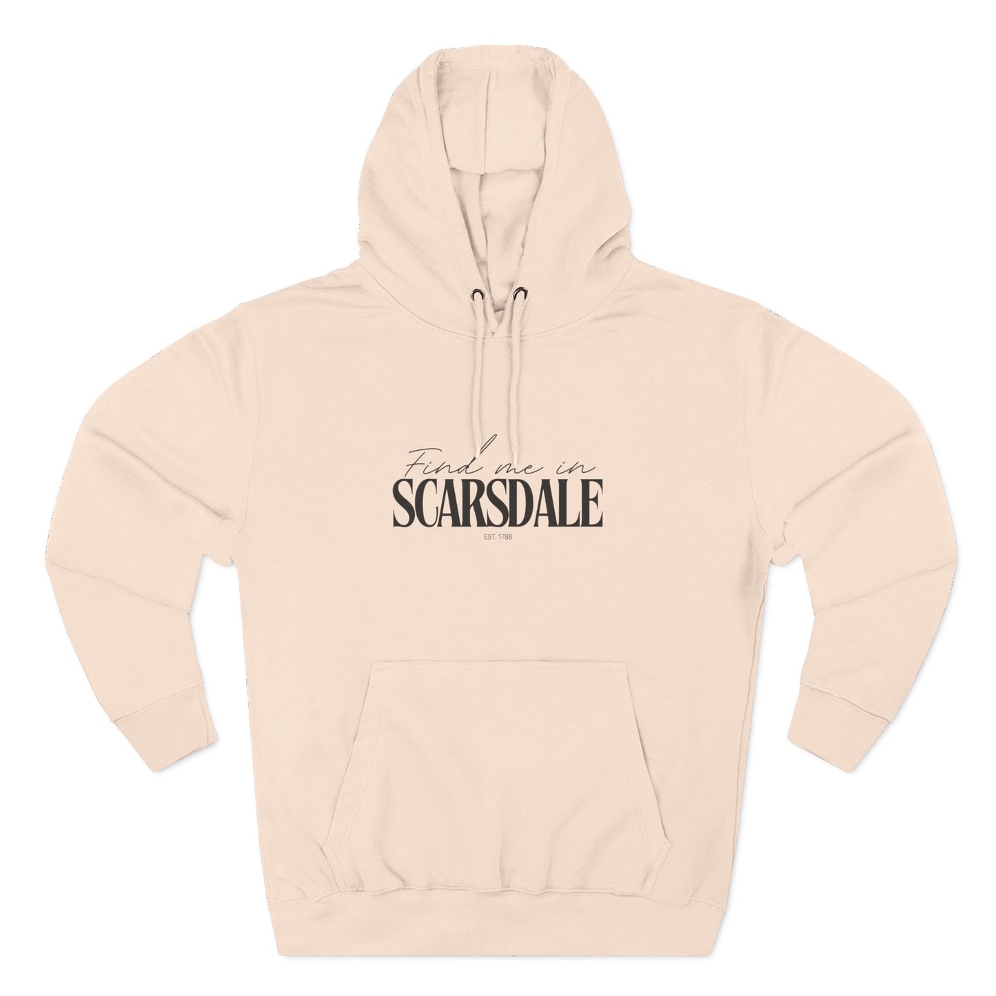 Scarsdale Stylish Three-Panel Fleece Hoodie for Everyday Comfort, Personalized Gift, Casual Wear, Unisex Hoodie, Cozy Fashion