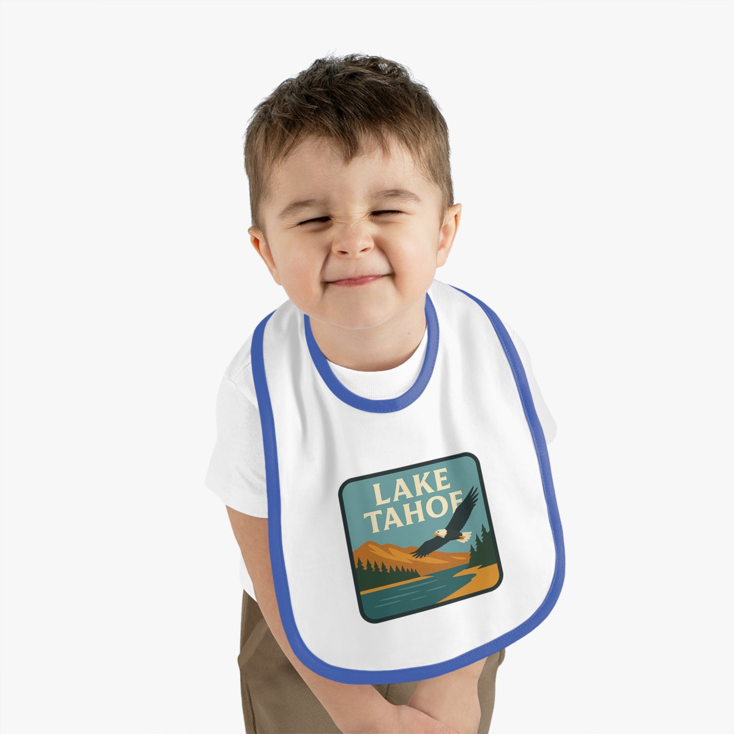 Lake Tahoe Baby Contrast Trim Jersey Bib