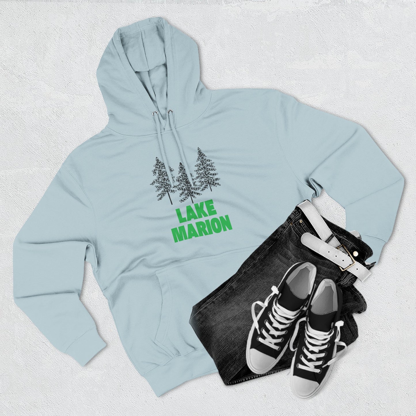 Lake Marion Fleece Hoodie, Cozy Sweatshirt, Outdoor Adventure Wear, Unique Gift for Lake Lovers, Perfect for Fall and Winter