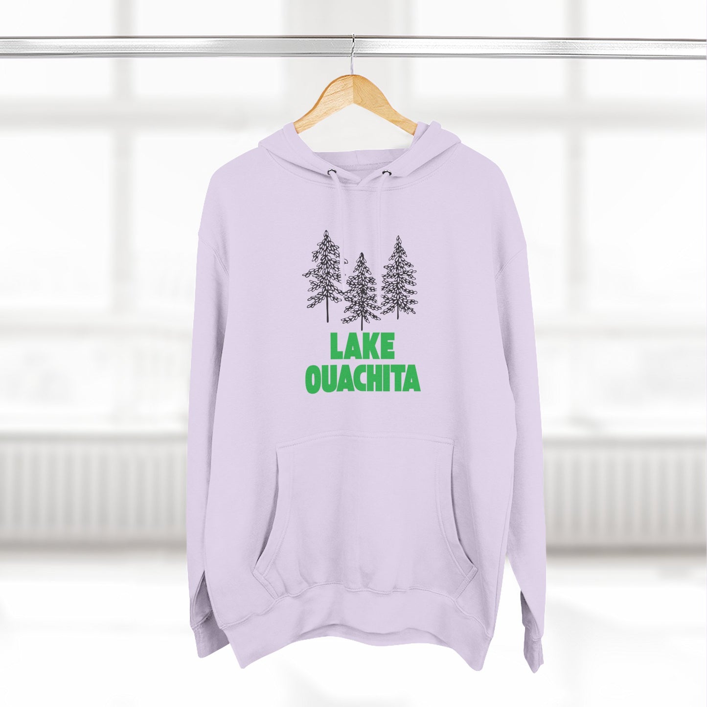 Lake Ouachita Fleece Hoodie, Cozy Sweatshirt, Outdoor Adventure Wear, Unique Gift for Lake Lovers, Perfect for Fall and Winter