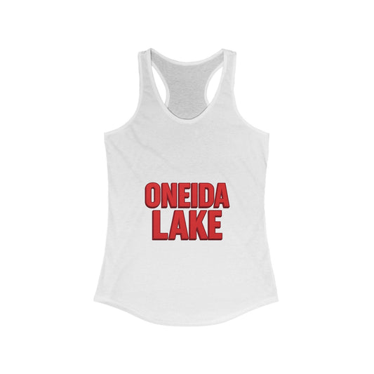 Oneida Lake Women's Racerback Tank, Summer Top, Beachwear, Travel Tee, Outdoor Workouts, Casual Fashion