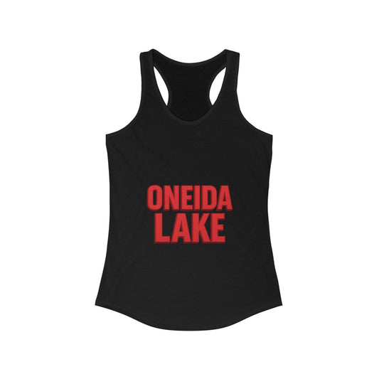 Oneida Lake Women's Racerback Tank, Summer Top, Beachwear, Travel Tee, Outdoor Workouts, Casual Fashion