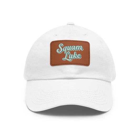 Squam Lake Dad Hat with Leather Patch (Rectangle)