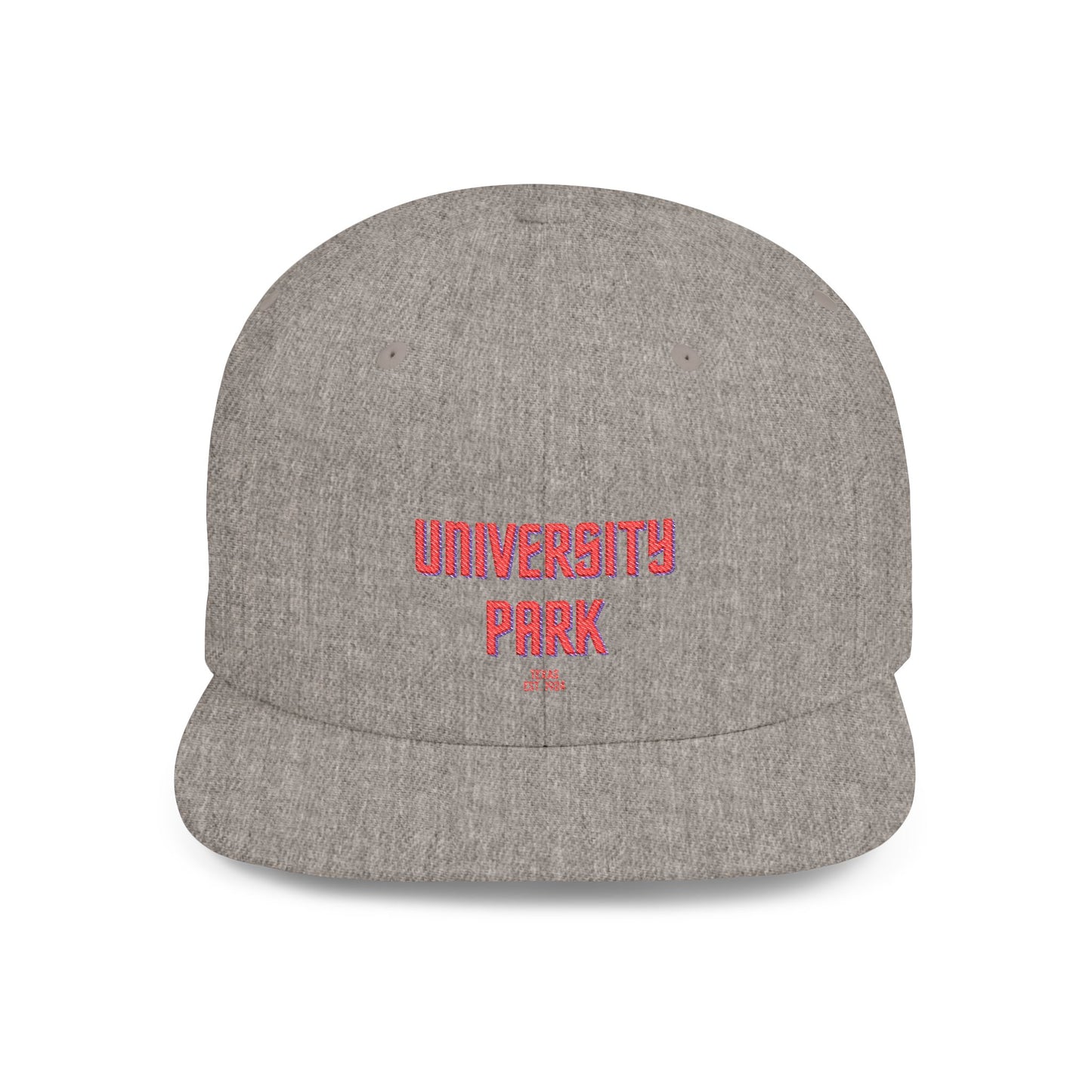 University Park Stylish Flat Bill Snapback Hat with Design, Perfect for Casual Outings, Streetwear, Gifts, Festivals, Everyday Wear