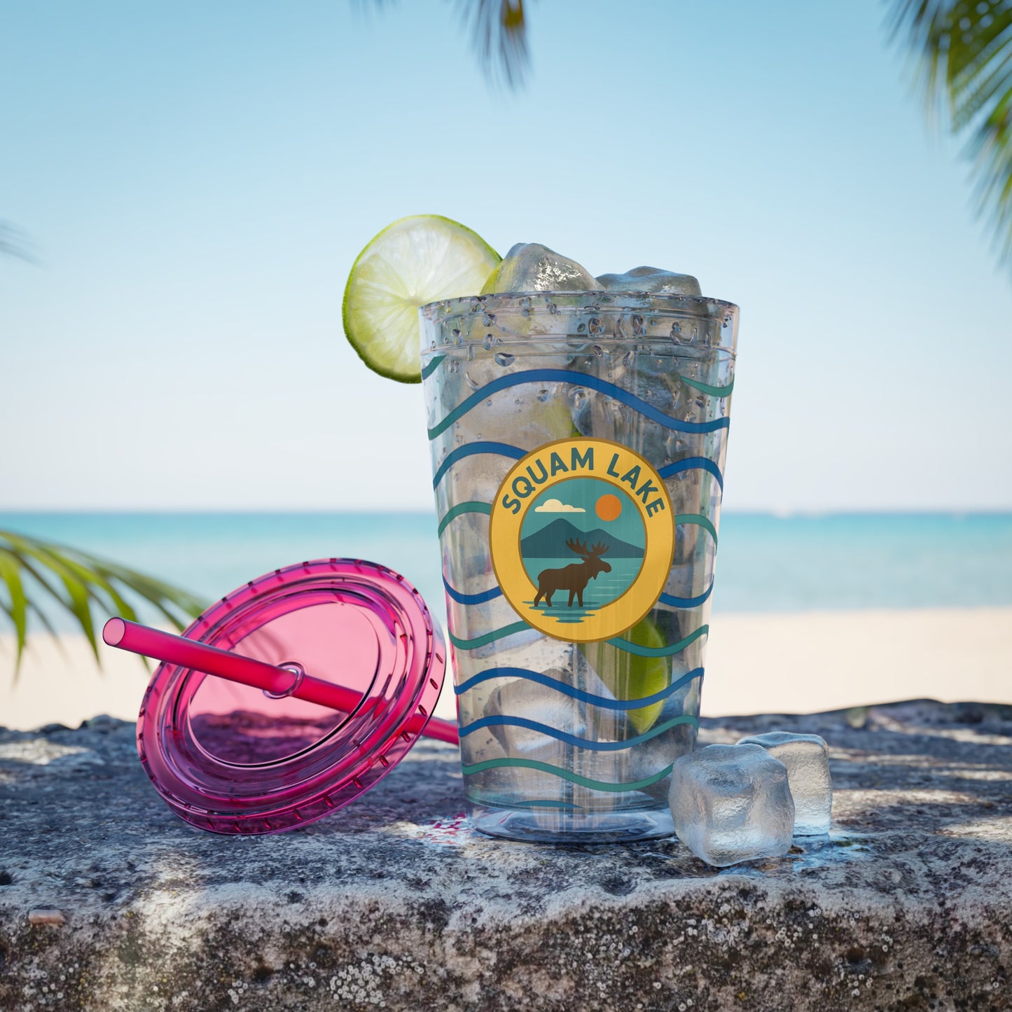 Sunsplash Tumbler, 16oz Clear Drink Cup for Outdoor Adventures, Customizable Travel Mug, Perfect for Summer Fun, Eco-Friendly Beverage [...]