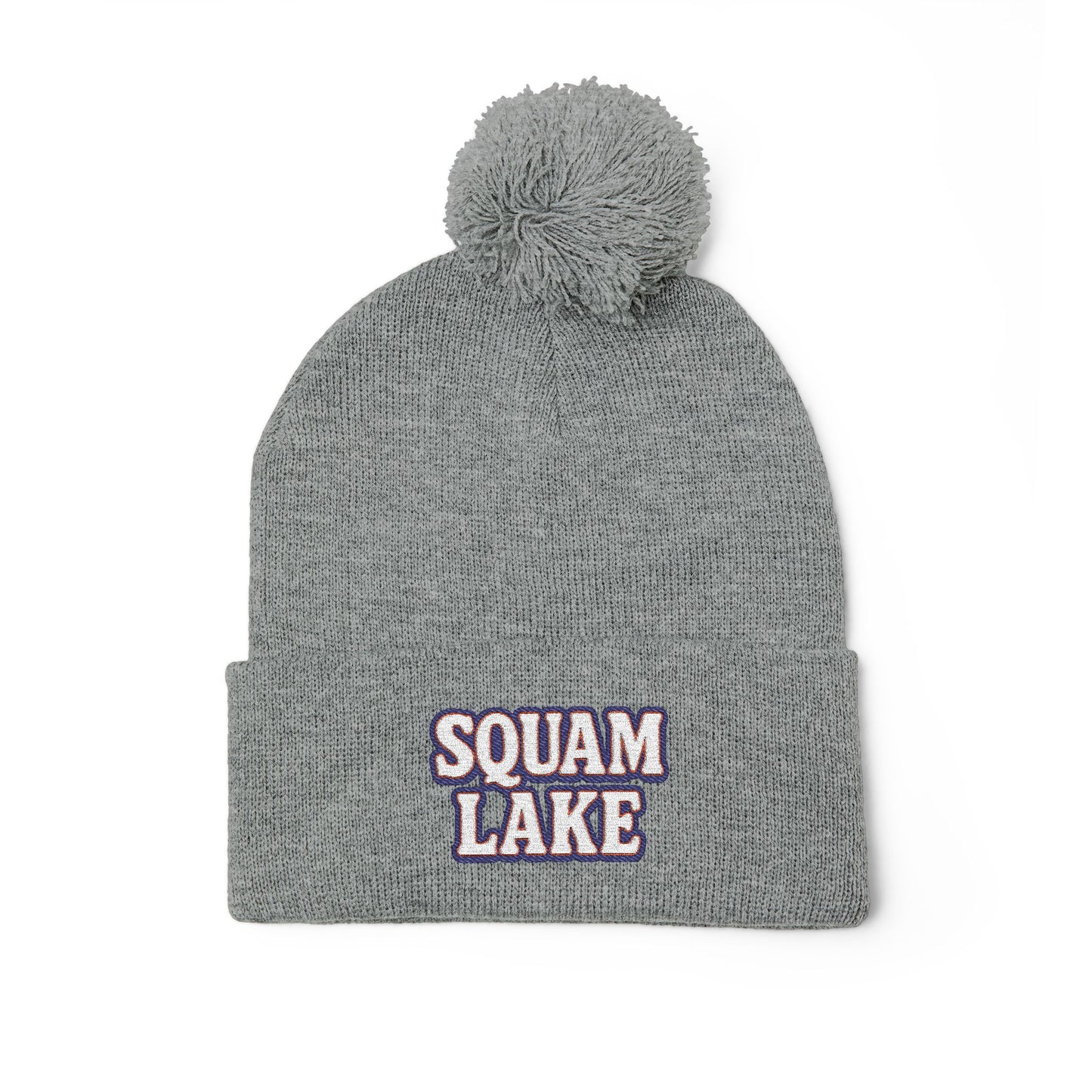 Squam Lake Pom-Pom Knit Cap (Embroidery)