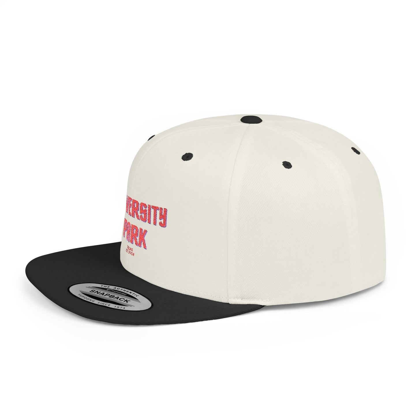 University Park Stylish Flat Bill Snapback Hat with Design, Perfect for Casual Outings, Streetwear, Gifts, Festivals, Everyday Wear