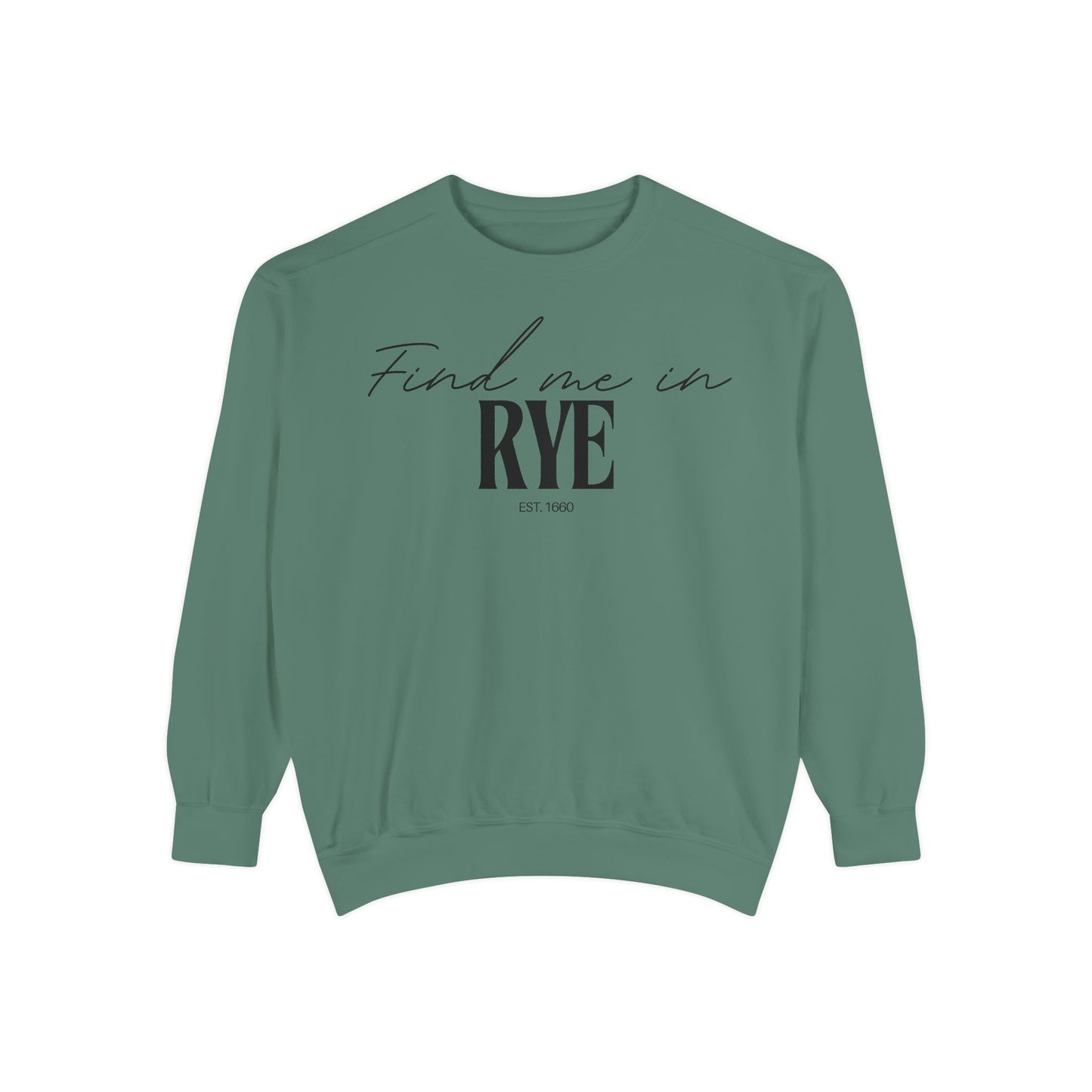 Rye Cozy Sweatshirt, Unisex Garment-Dyed Crew, Casual Wear, Gift for Friends, Fall Fashion, Lounge Style
