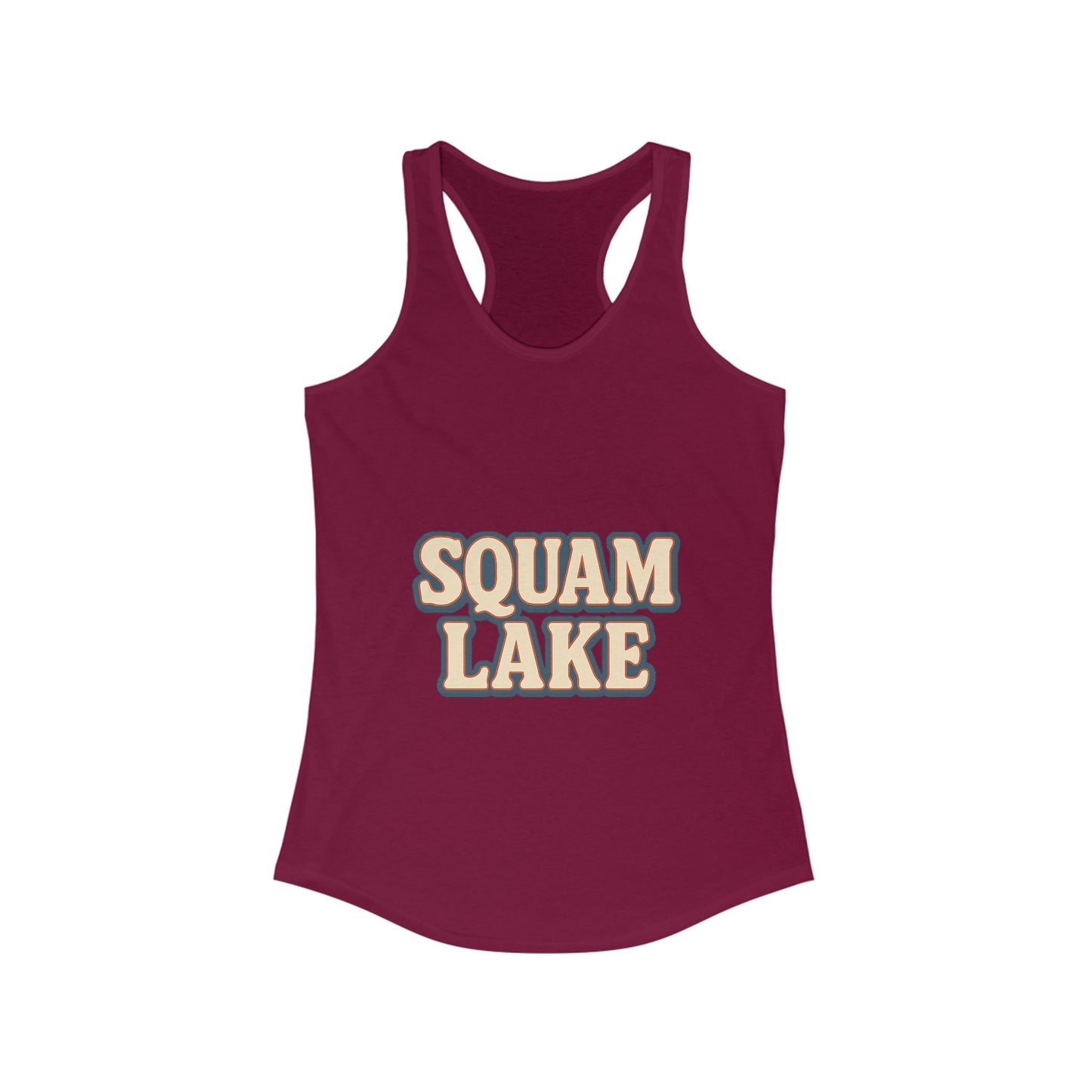 Squam Lake Women's Racerback Tank, Summer Top, Beachwear, Travel Tee, Outdoor Workouts, Casual Fashion