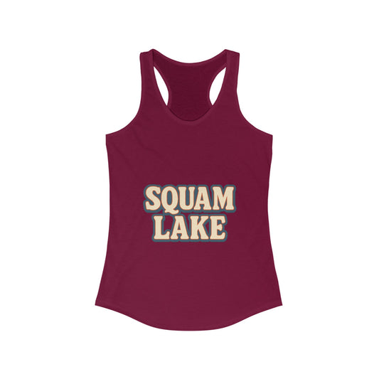 Squam Lake Women's Racerback Tank, Summer Top, Beachwear, Travel Tee, Outdoor Workouts, Casual Fashion