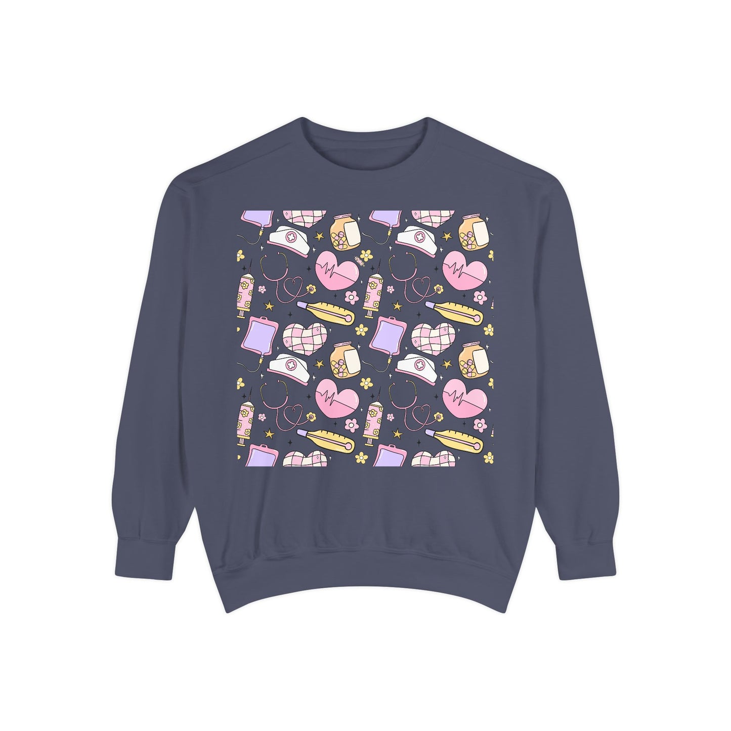 Nurse Cute Patterned Unisex Sweatshirt - Cozy Gift for Her, Trendy Casual Wear, Perfect for Fall, Spring, Birthdays, Love, Friendship