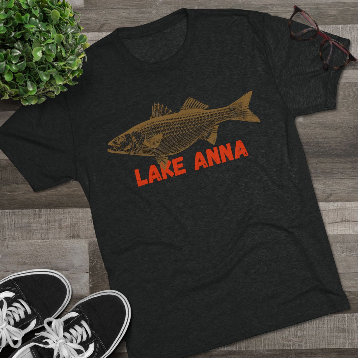 Lake Anna Fishing Tee, Unisex Crew Neck Shirt, Summer Lake Apparel, Gift for Fishermen, Outdoor Adventure T-Shirt, Lake House Style