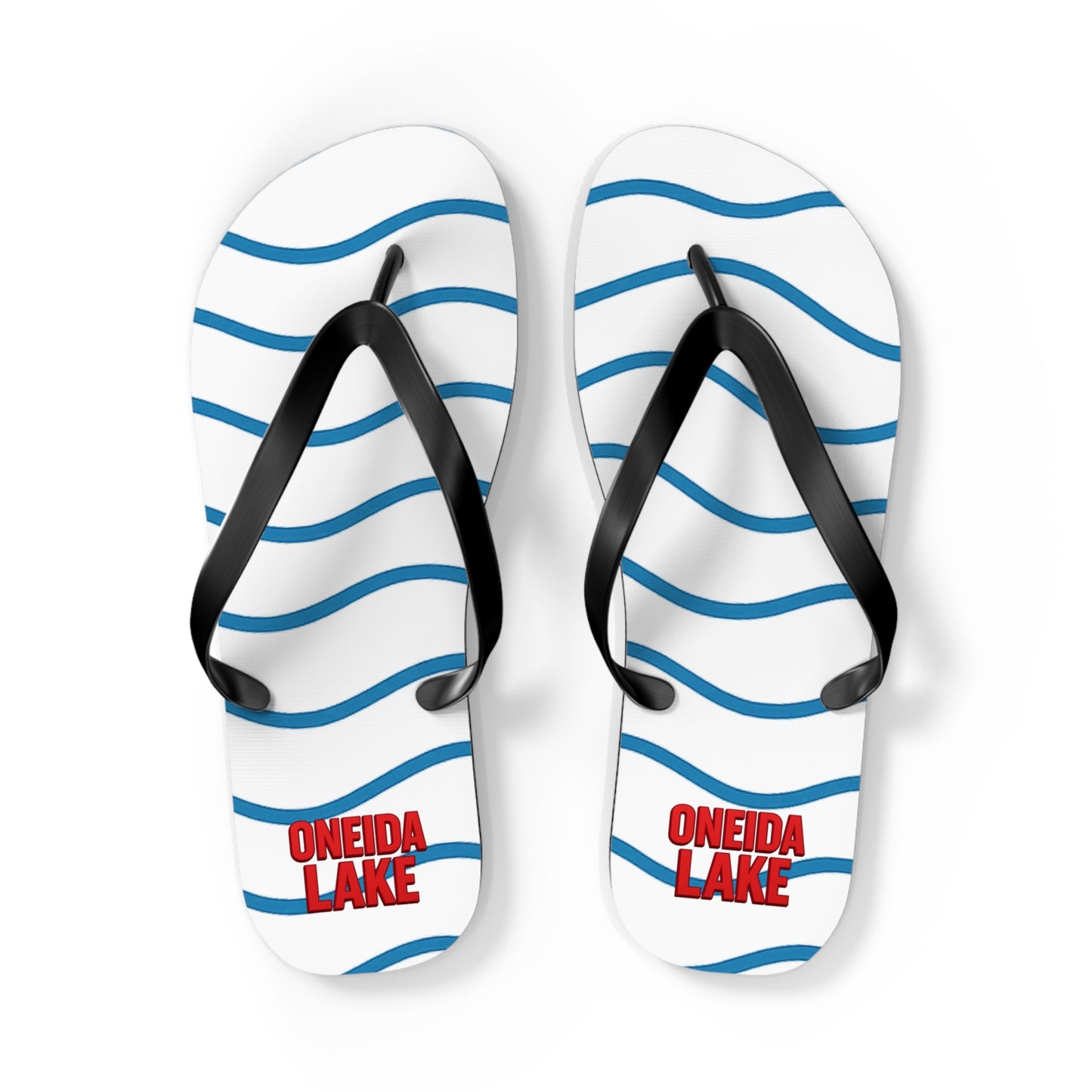 Oneida Lake Beachy Vibes Flip Flops - Summer Sandals, Poolside Footwear, Vacation Essentials, Casual Summer Shoes, Beach Accessories