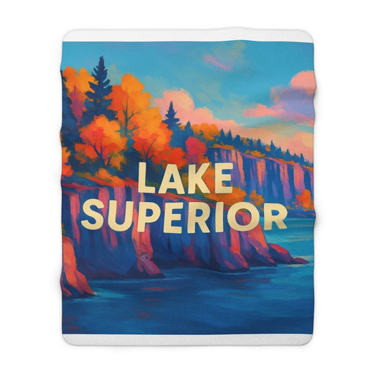 Lake Superior Sherpa Fleece Blanket