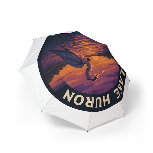Lake Huron Semi-Automatic Foldable Umbrella, Travel Umbrella, Outdoor Gear, Gifts for Nature Lovers, Rainy Day Essential