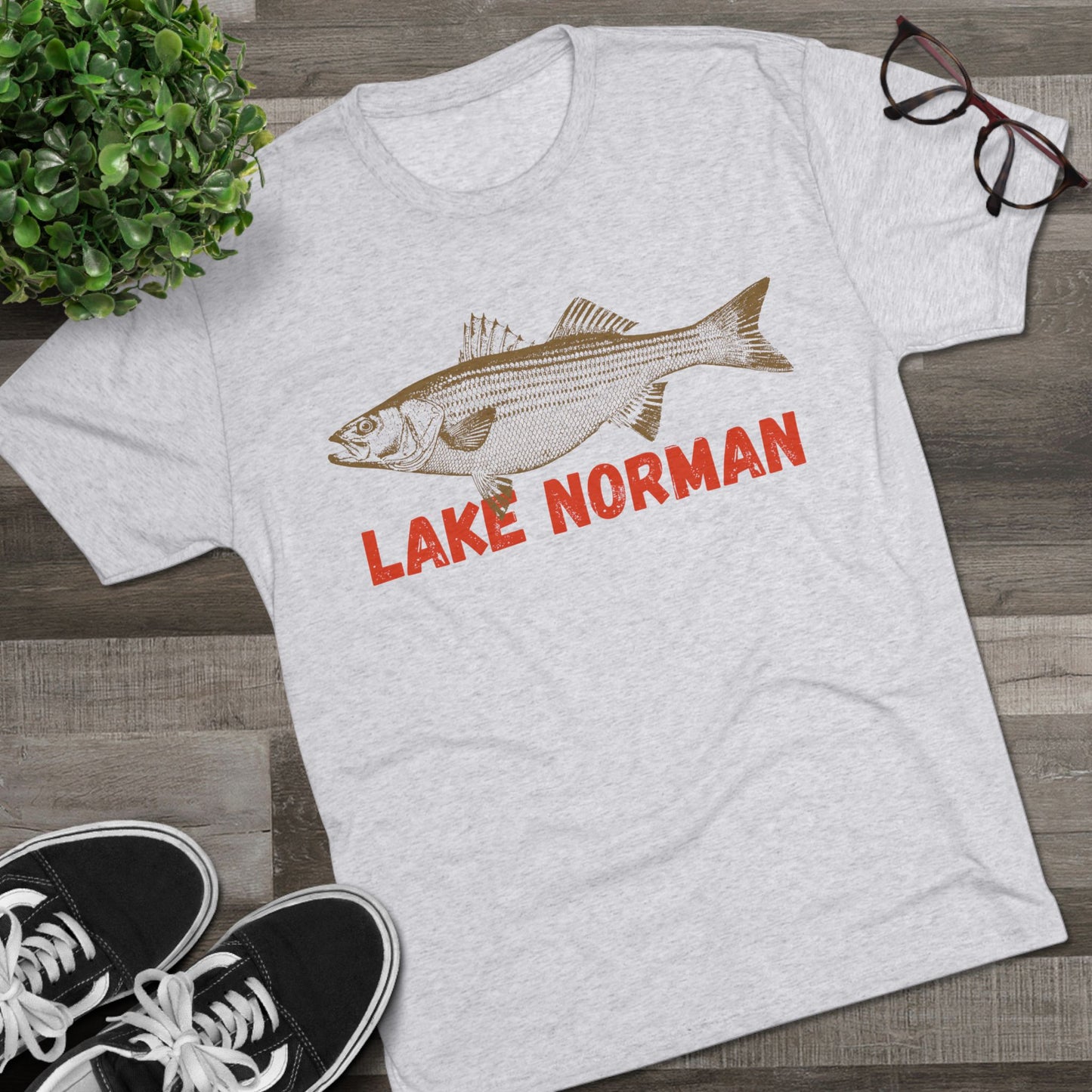 Lake Norman Fishing Tee, Unisex Crew Neck Shirt, Summer Lake Apparel, Gift for Fishermen, Outdoor Adventure T-Shirt, Lake House Style