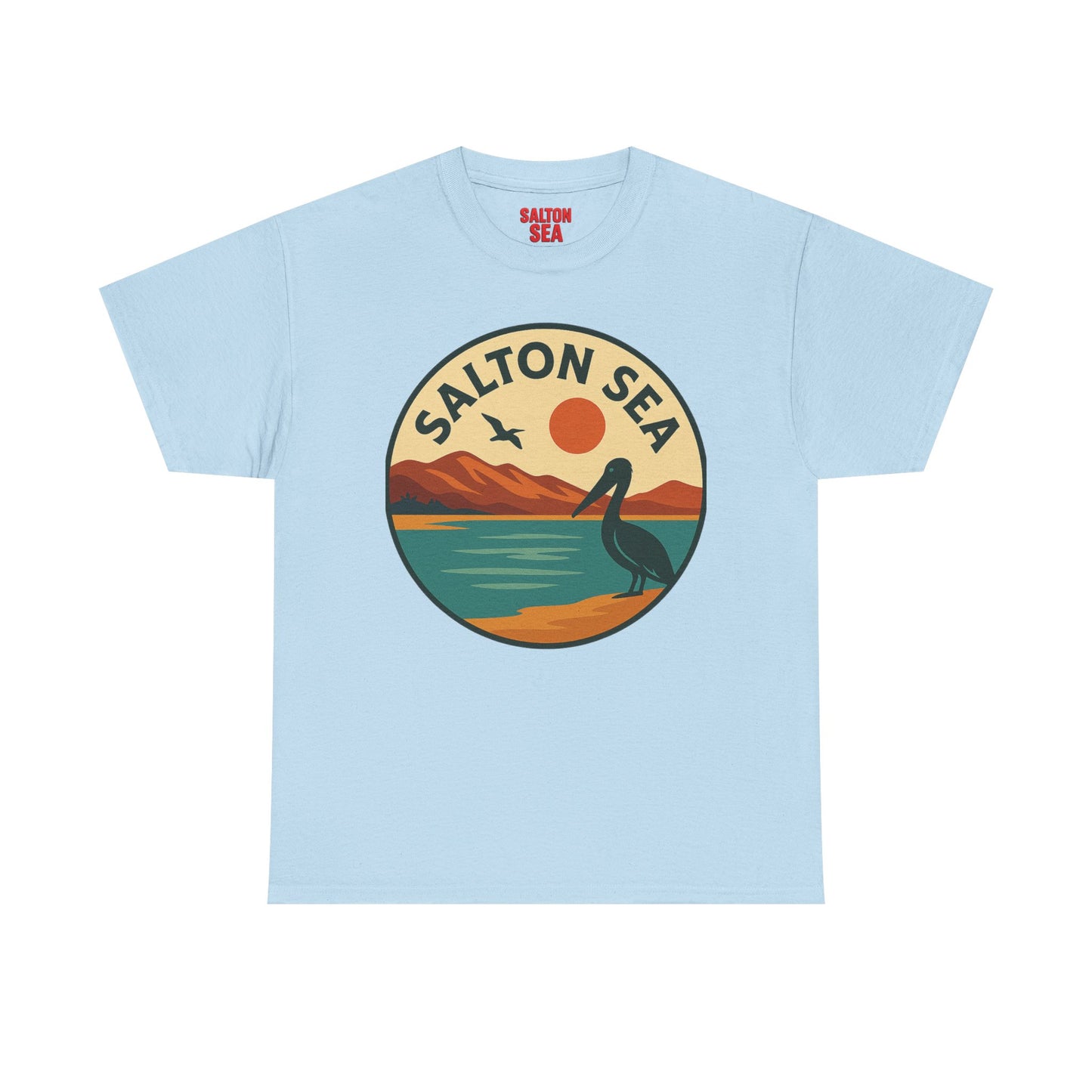 Salton Sea Graphic Tee | Unisex Heavy Cotton T-Shirt, Nature Lover Gift, Lake Adventure Shirt, Outdoor Apparel, Vintage Lake Design