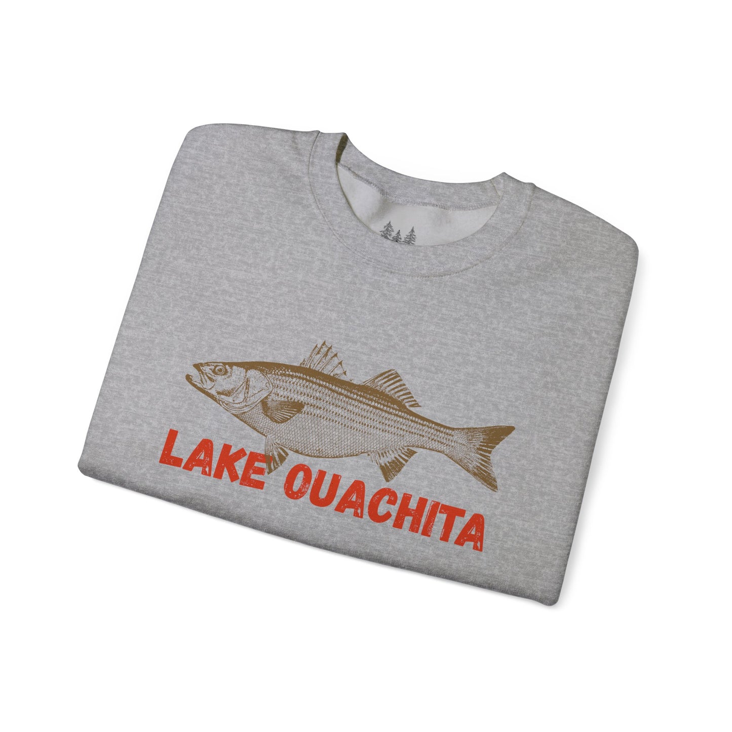 Lake Ouachita Fishing Sweatshirt, Unisex Crewneck, Casual Wear, Gift for Fishermen, Outdoor Apparel, Lake House Cozy