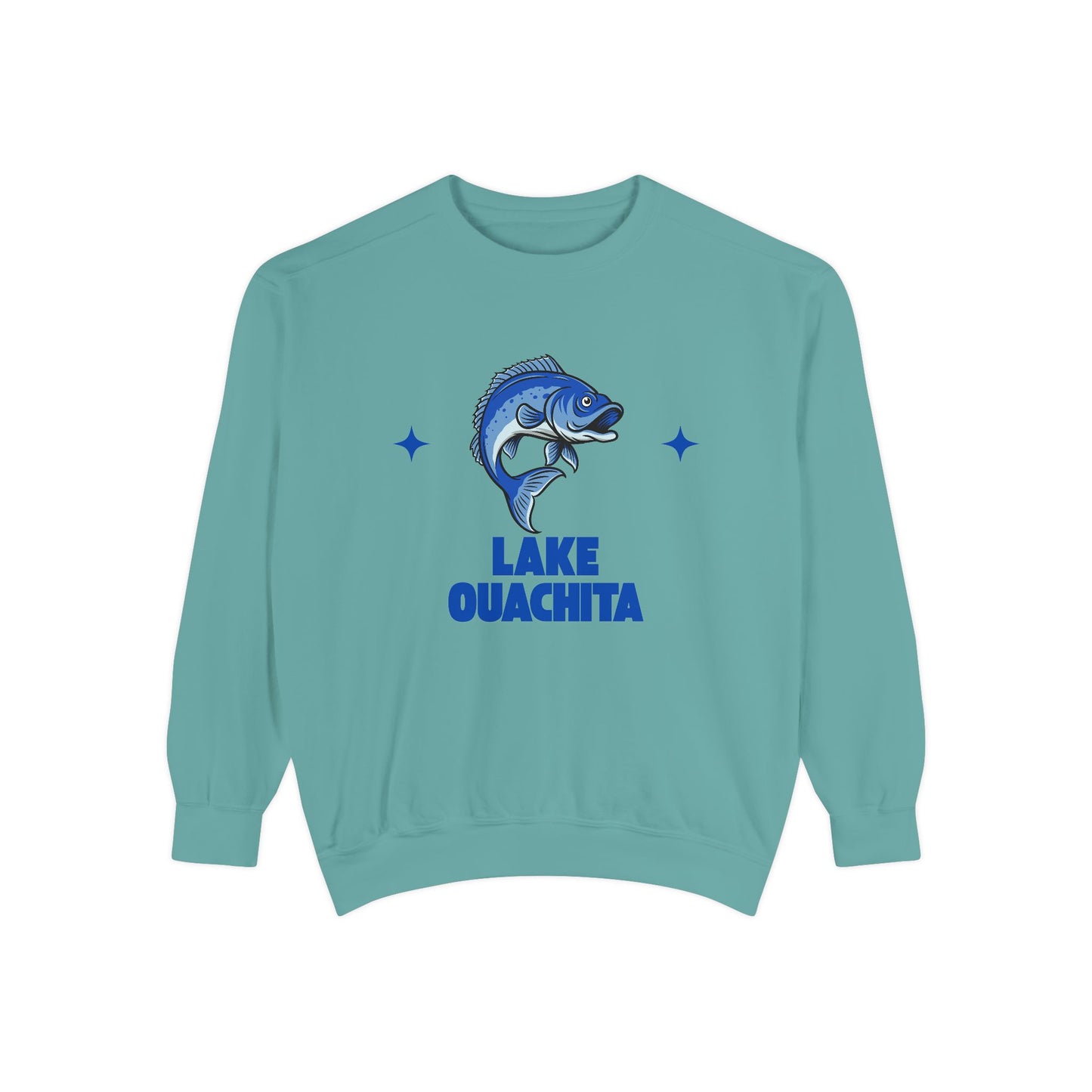 Lake Ouachita Fish Design Unisex Sweatshirt | Cozy Fishing Apparel, Casual Wear, Gift for Anglers, Lake Day Outfit, Nature Lovers Sweatshirt