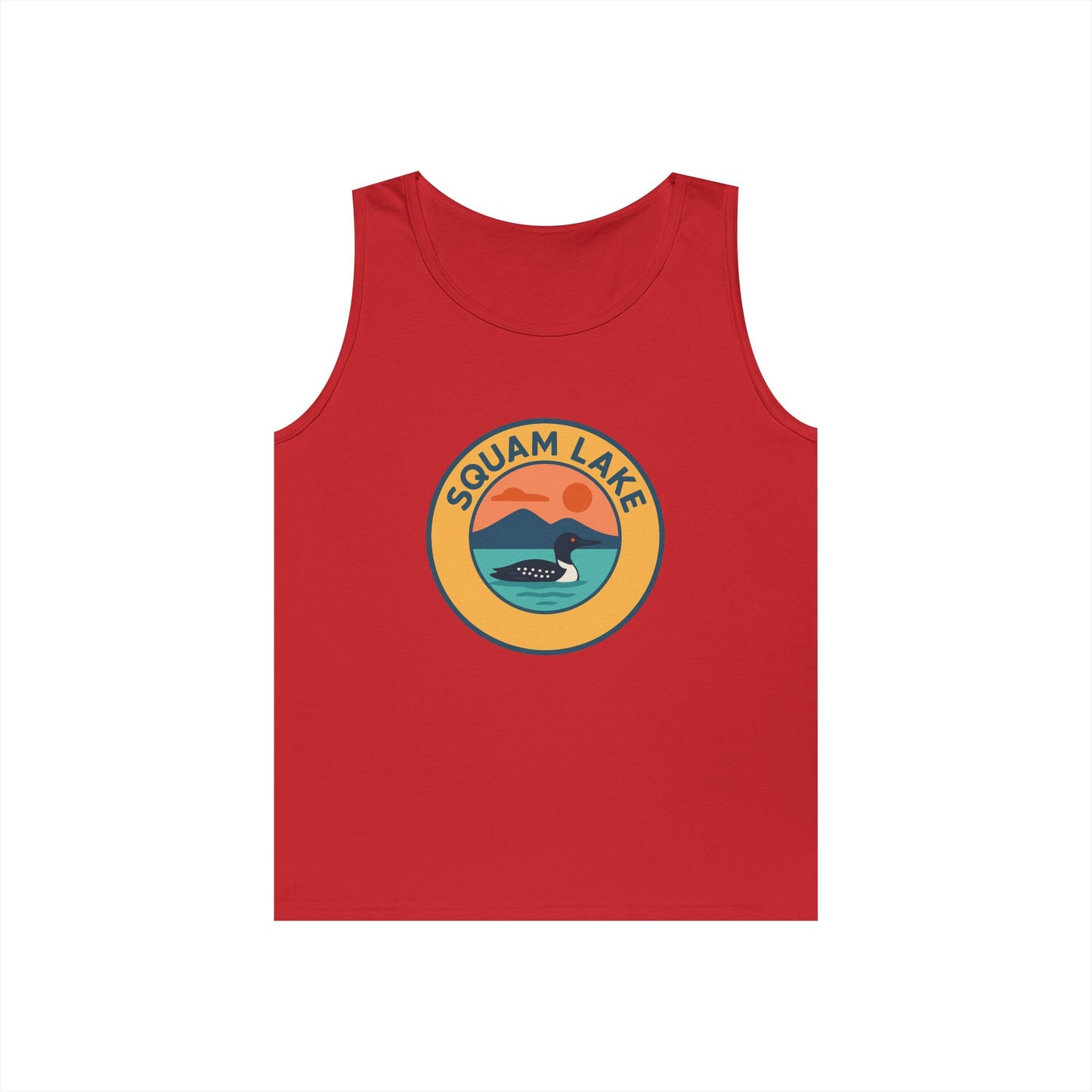 Squam Lake Vintage Unisex Heavy Cotton Tank Top, Summer Shirt, Lake Apparel, Outdoor Activity, Gift for Nature Lovers