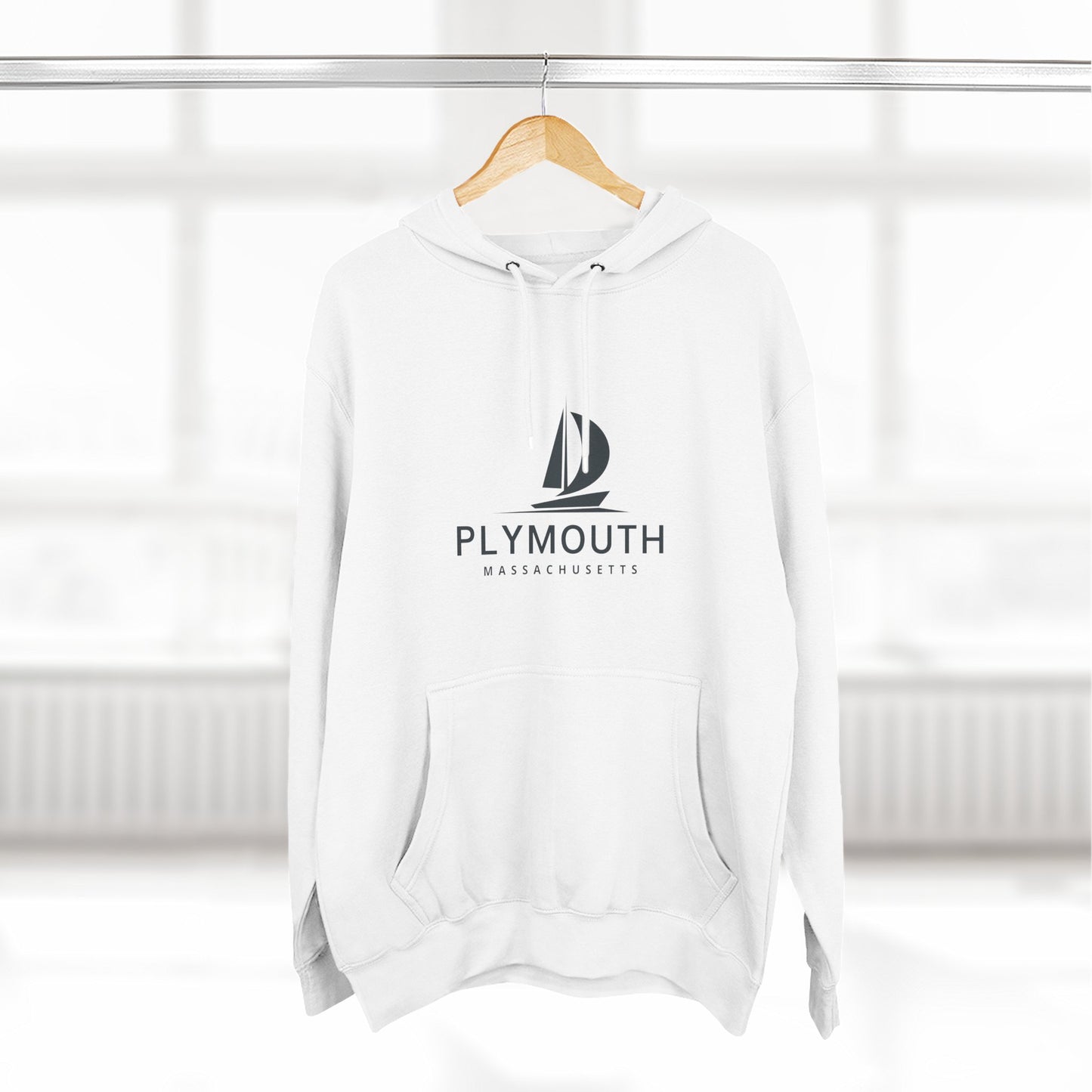 Plymouth Inspired Fleece Hoodie, Casual Wear, Relaxation, Gift for Autumn Lovers, Travel Essential