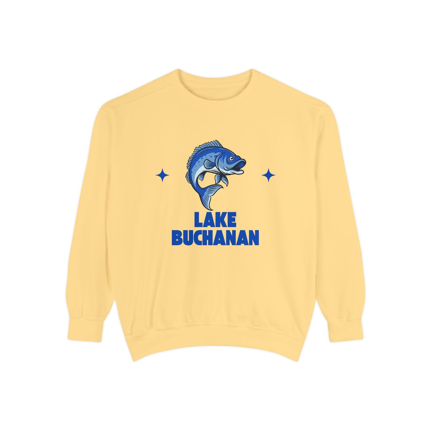 Lake Buchanan Fish Design Unisex Sweatshirt | Cozy Fishing Apparel, Casual Wear, Gift for Anglers, Lake Day Outfit, Nature Lovers Sweatshirt