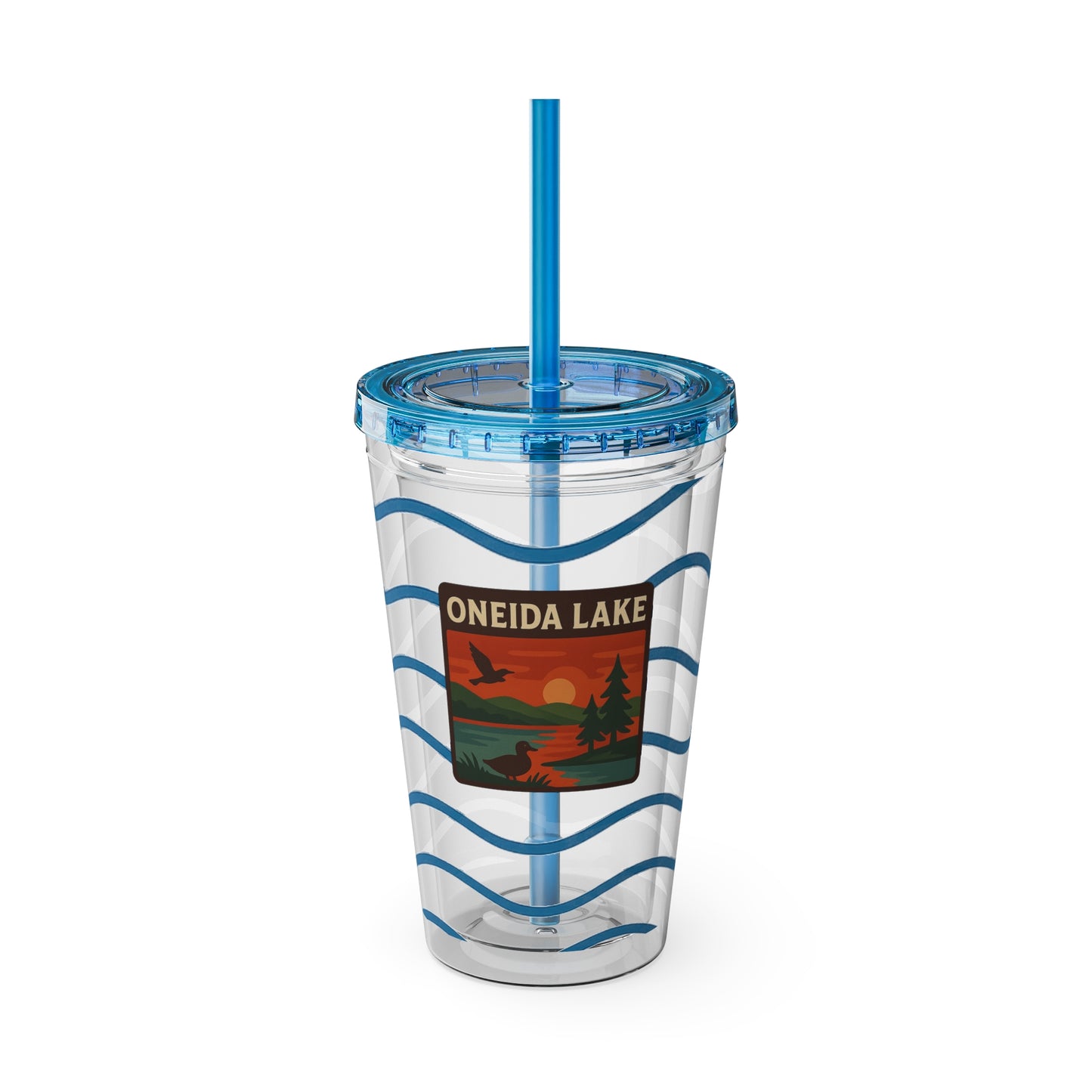 Oneida Lake Sunsplash Tumbler, 16oz Clear Drink Cup for Outdoor Adventures, Customizable Travel Mug, Perfect for Summer Fun, Eco-Friendly Beverage [...]