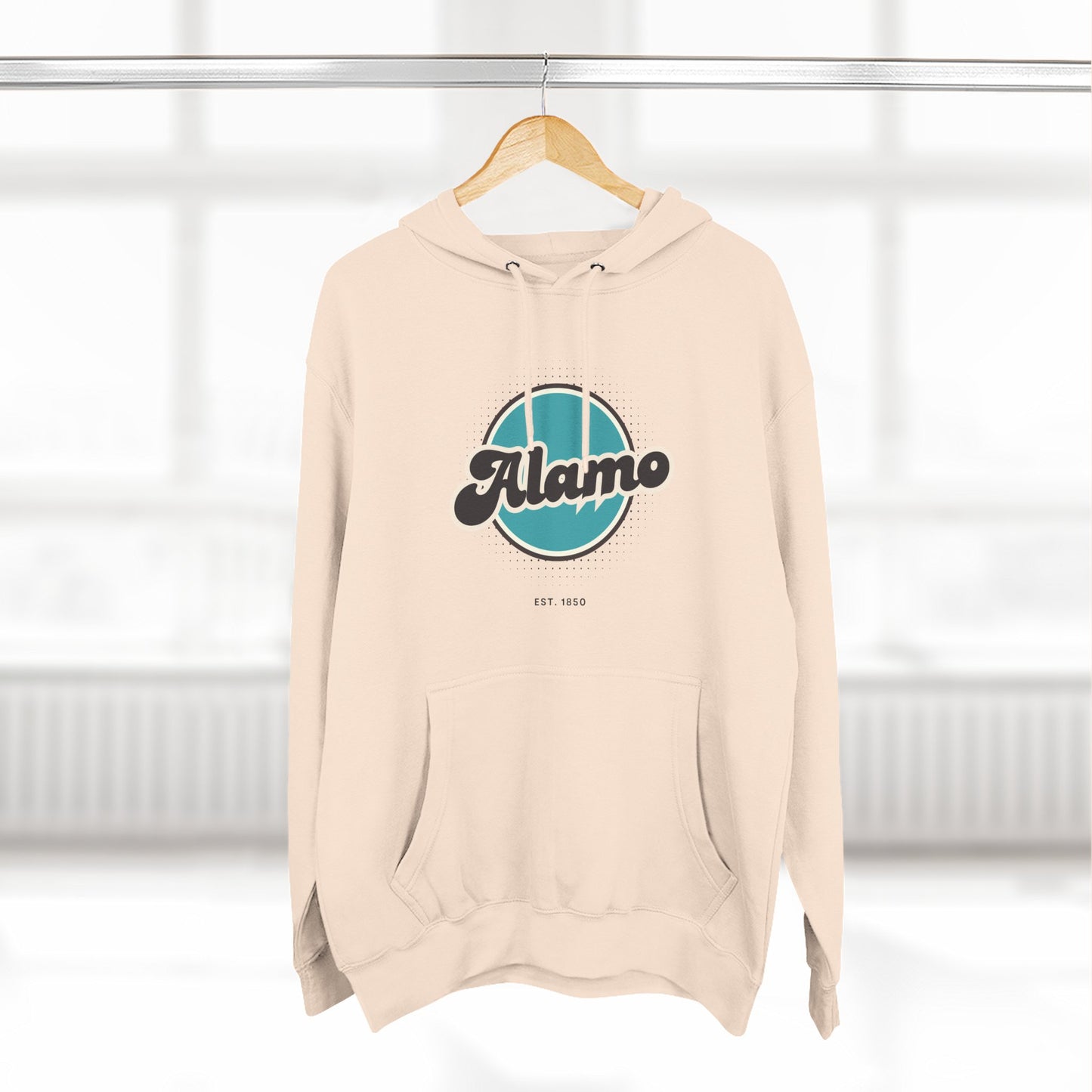 Alamo Retro Vibe Hoodie for Casual Days, Streetwear, Unisex Gift, Cozy Layering Apparel