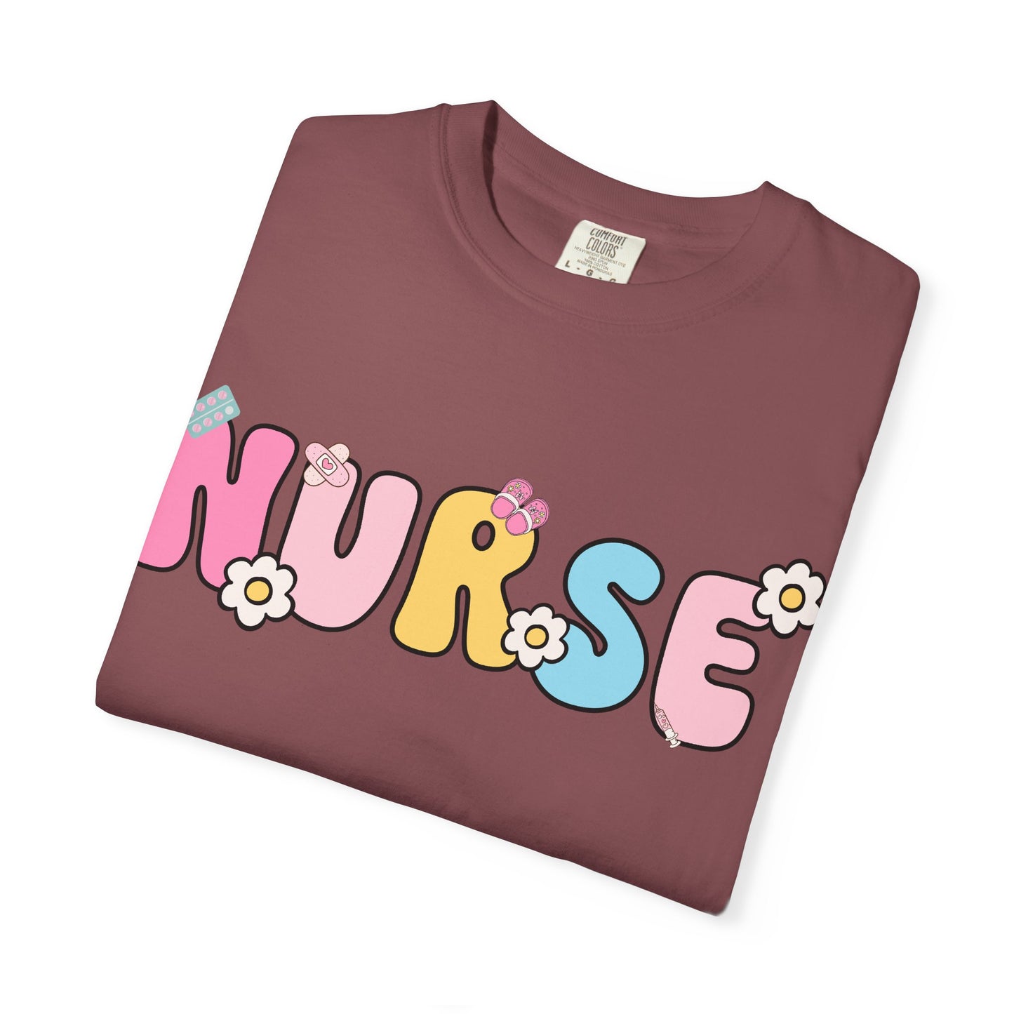 Playful Nurse T-Shirt - Fun Gift for Healthcare Workers, Floral Design, Birthday Present, Nurse Appreciation Week, Casual Wear